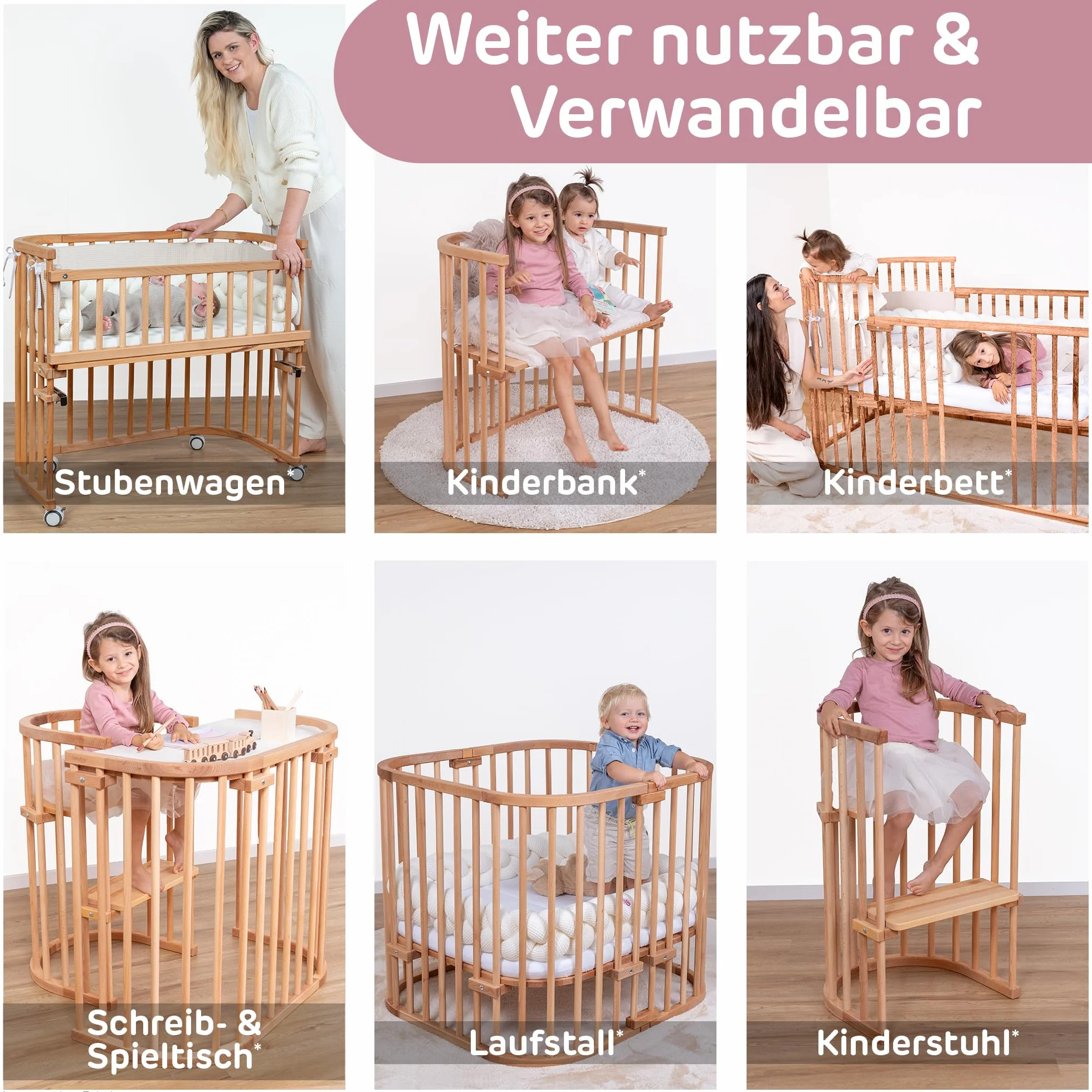 babybay Original lit cododo en bois de hêtre massif modulable hauteur réglable lit bébé évolutif