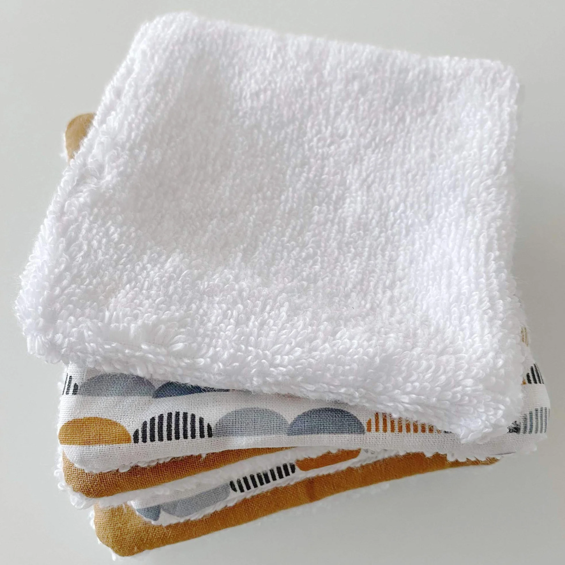 Sevira Kids Lingettes bébé lavables en coton Demi-lunes