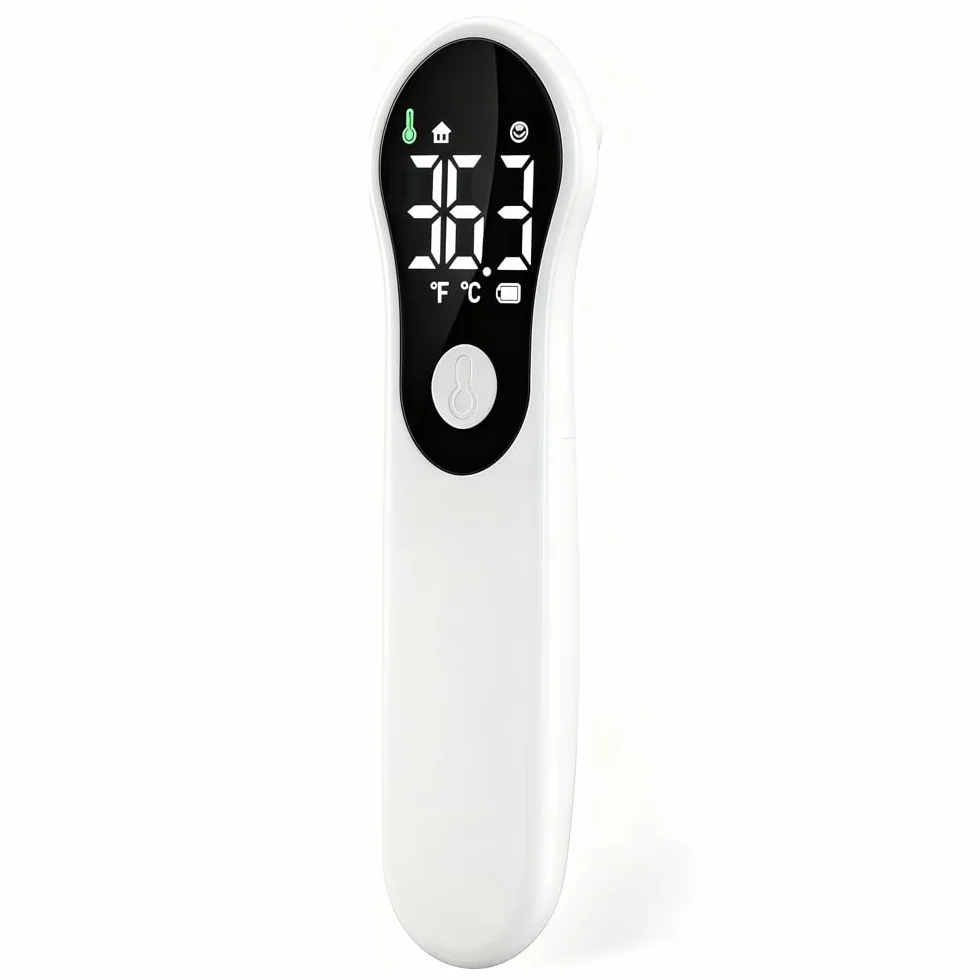Thermomètre Frontal Sans Contact Infrarouge Numérique pour Bébé Adultes avec Écran LCD Alerte Fièvre