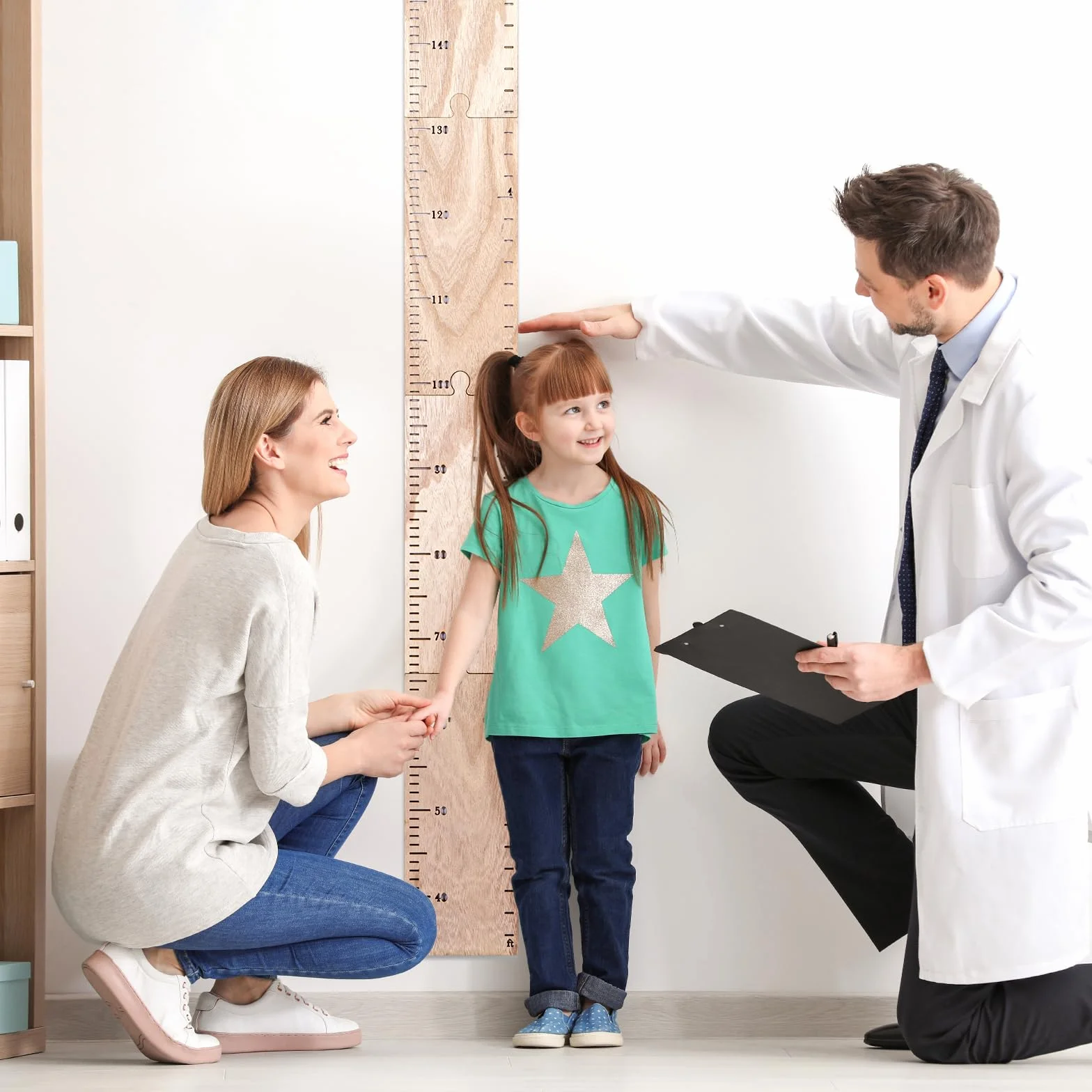 Règle de croissance en bois pour enfants, murale amovible décoration chambre
