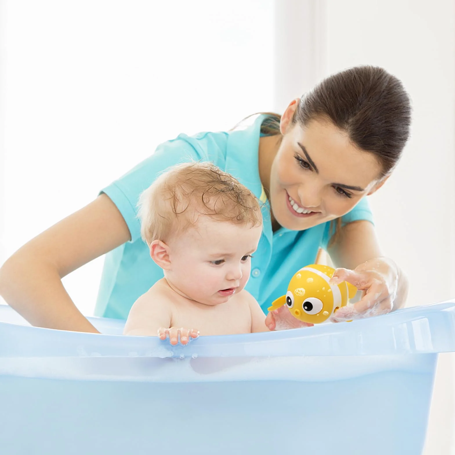 Jouet de Bain Bébé Poisson Animaux Flottants 3 Pièces Jeu d'Eau Piscine