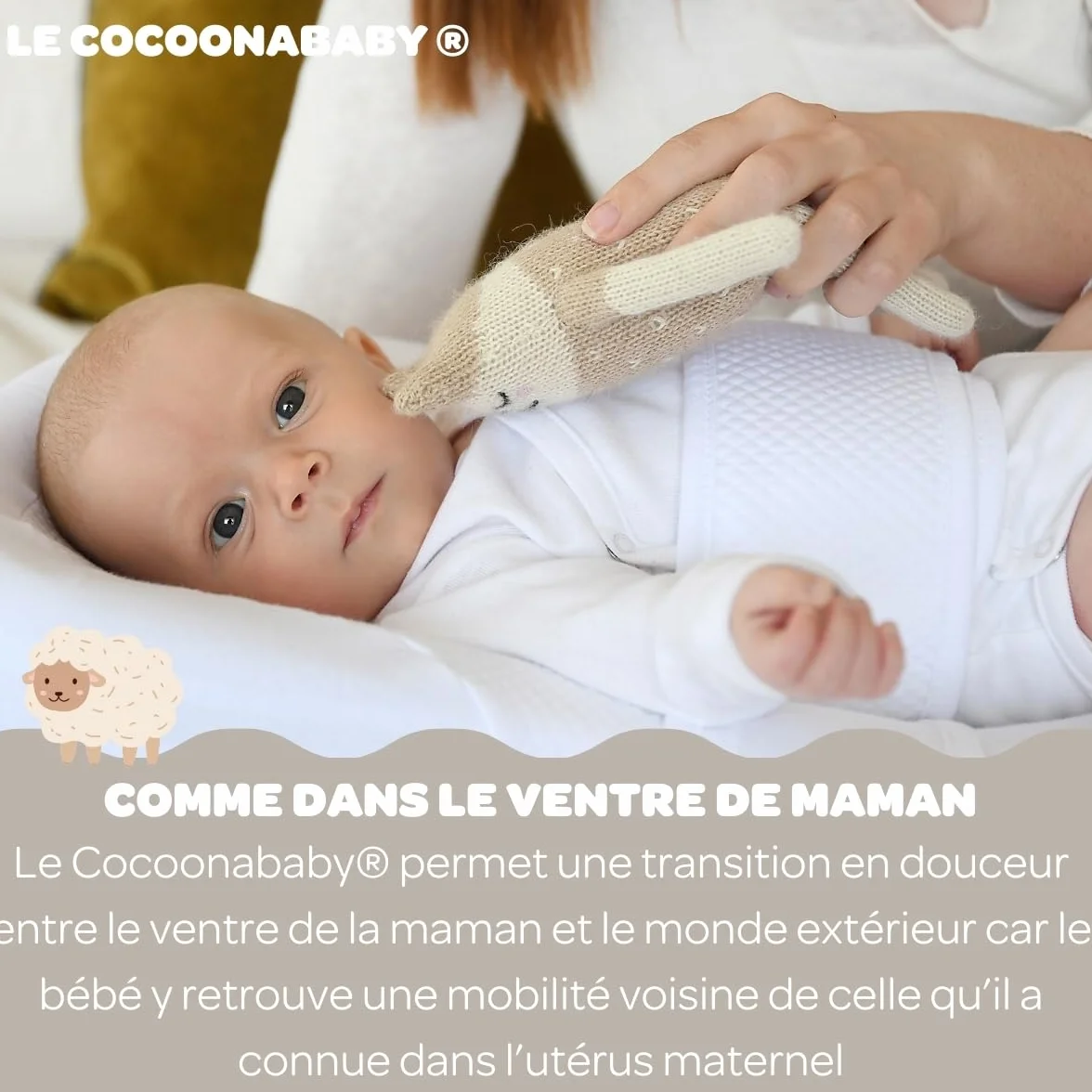 Cocon Ergonomique RED CASTLE BEABA, Nid d'ange en Tissu Oeko-Tex, Happy fox, Fabriqué en France