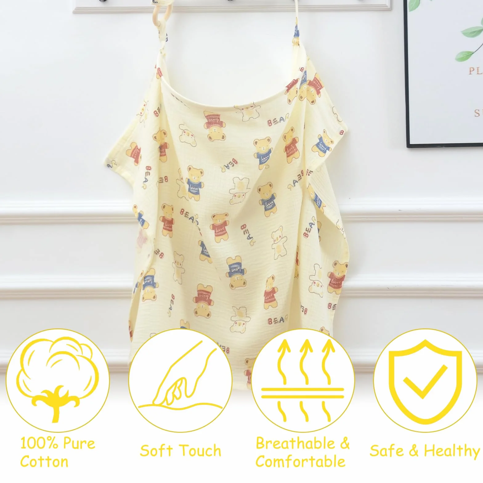 Couverture d'allaitement 360° en coton respirant pour bébé - Tablier d'allaitement