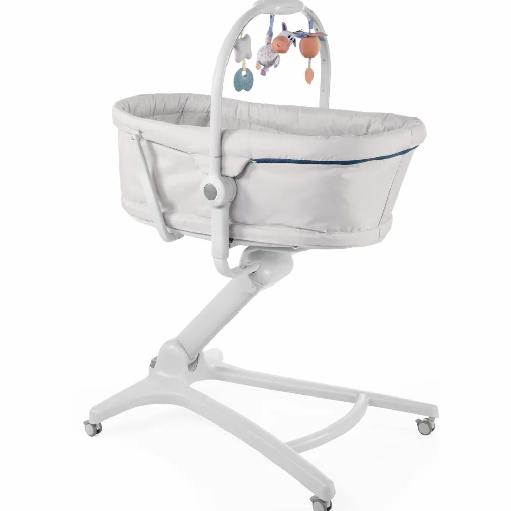 Boppy Chicco Baby Hug 4en1 Berceau Multifonction bébé 0-15 kg, lit bébé, chaise haute, chaise de table, dossier inclinable, hauteur réglable, 4 roues