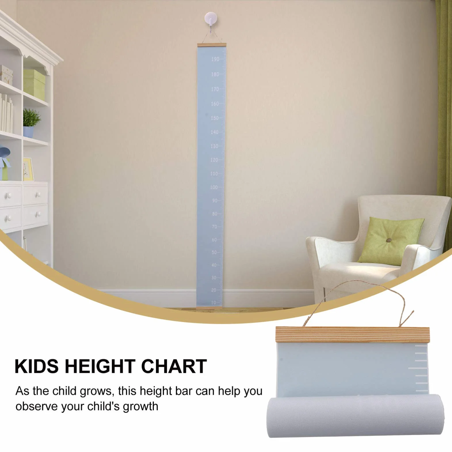 Alipis Toise Murale Enfant Bois 78.74In Règle De Hauteur Suspendue Décorative Mesure Croissance