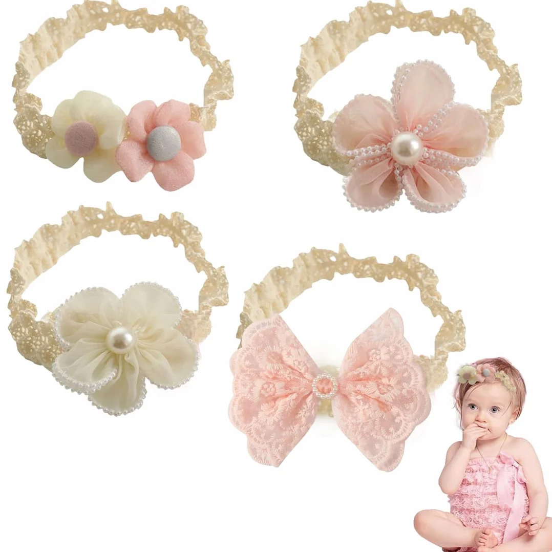 Bandeaux Bébé Fille Bandeau Cheveux Arc Turban Élastique Fleur Accessoires Enfant