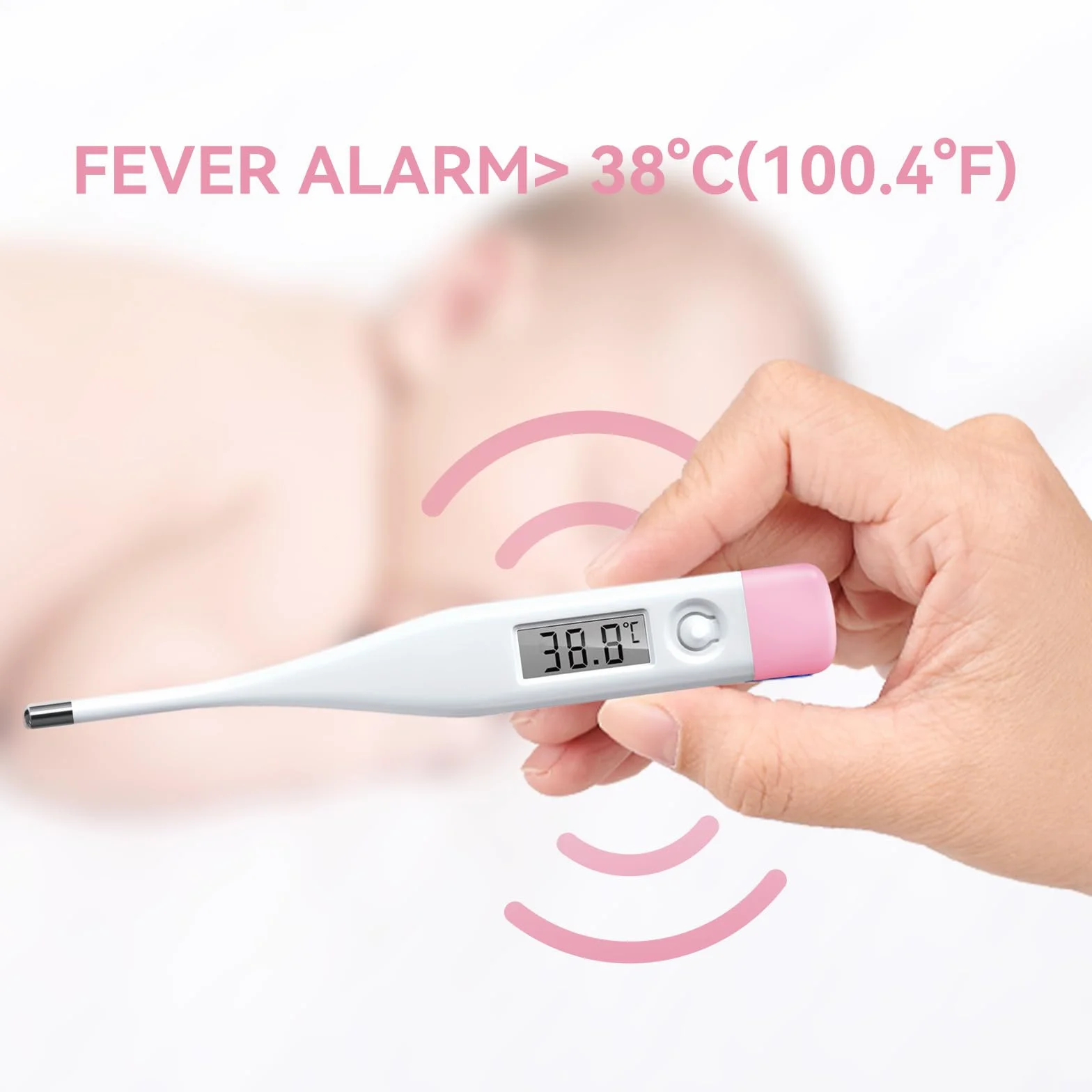 Thermomètre de fièvre numérique bébé enfant adulte médical buccal axillaire rectal avec alarme °C/°F