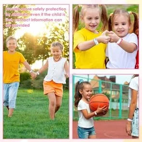 Bracelet Identification Enfant Anti Perdu Réutilisable Étanche SOS Sécurité 12 Pièces