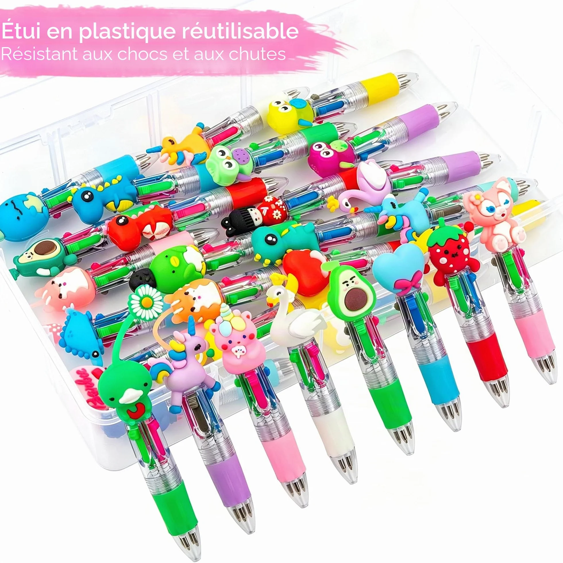 Leyun Pack de 30 Stylos 4 Couleurs pour Enfants