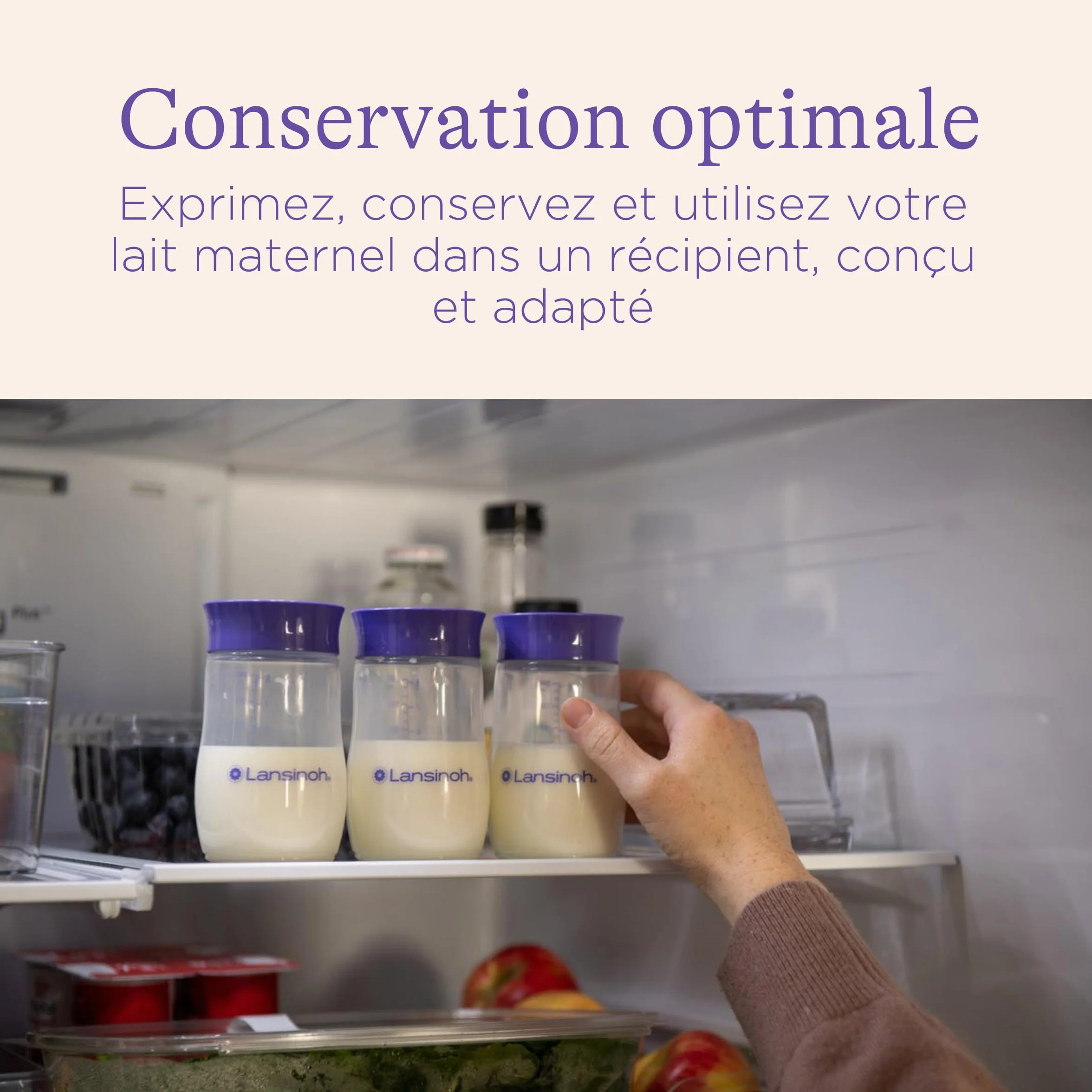 Lansinoh 4x160 Ml Pots de conservation du lait maternel