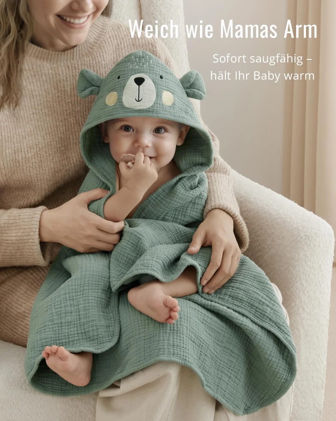 Cape de Bain Bébé en Muslin Blissful Diary 81x81 cm Dinosaure