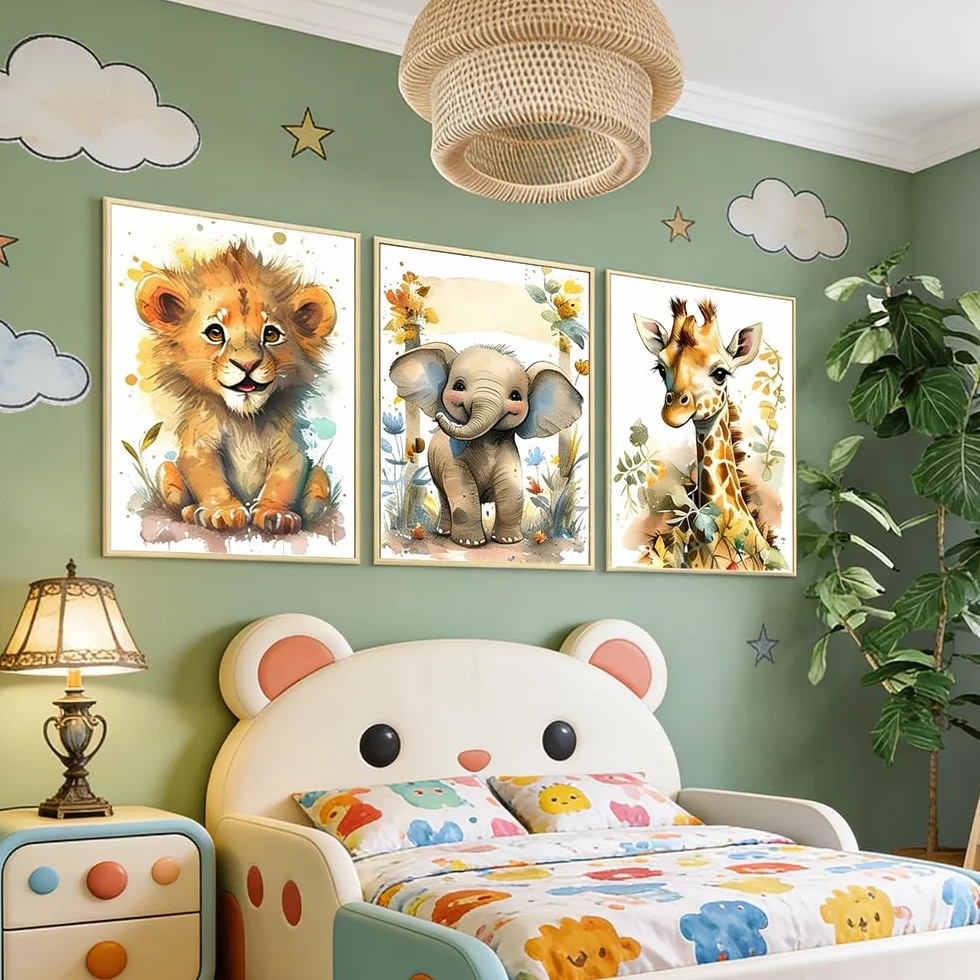 Plakat Zwierzęta Sawanna 40x50 cm Dekoracja Ścienna Dziecięca