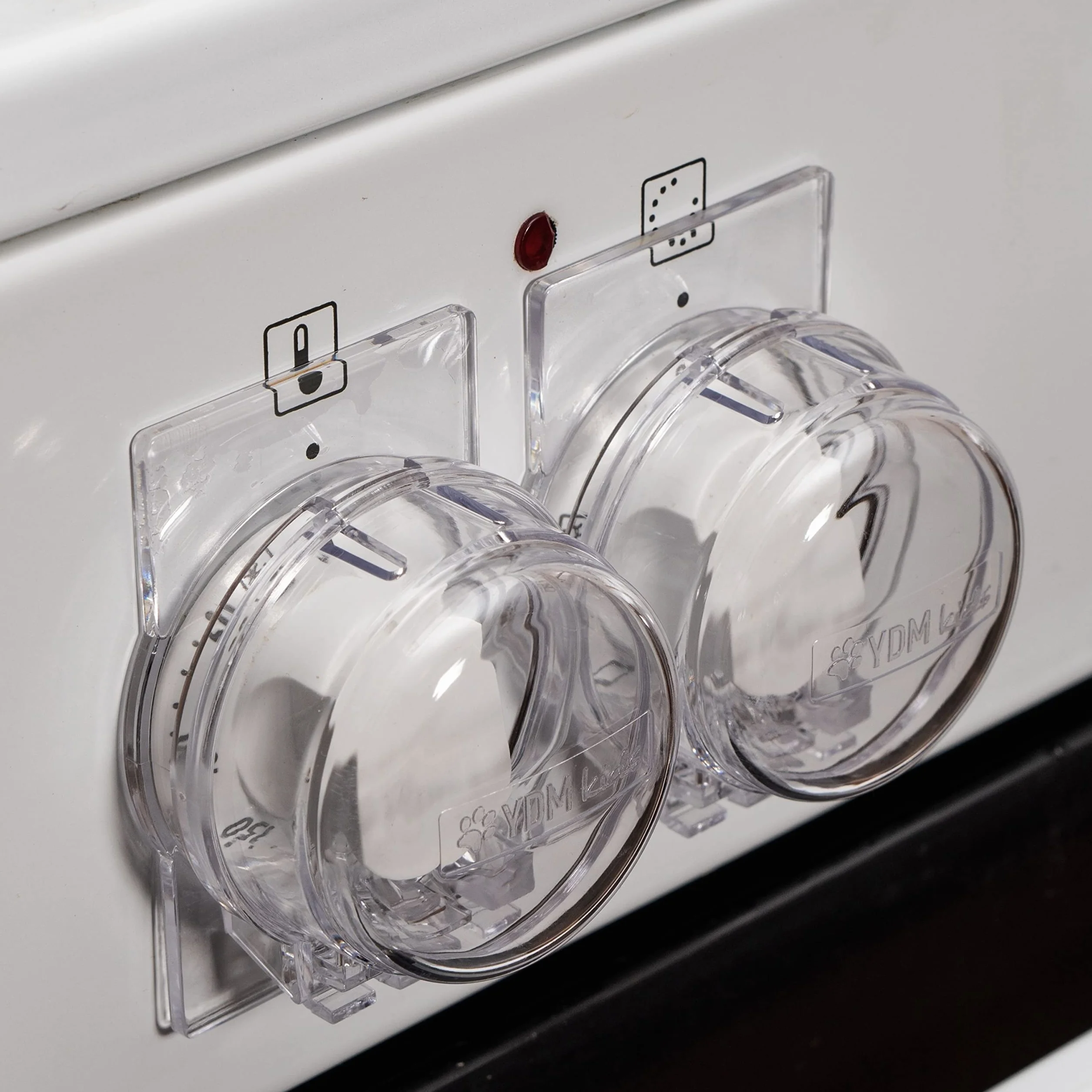 Cache-Boutons de Cuisinière et Verrou pour Four, Jeu de 7, Ø max. 4,9 cm, Distance centre 6,1 cm, Protection Enfants