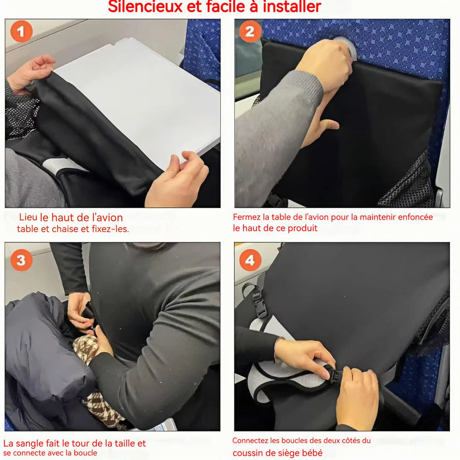 Housse Hamac Respirante Confort pour Vols Voiture Enfant Lit Bébé Avion