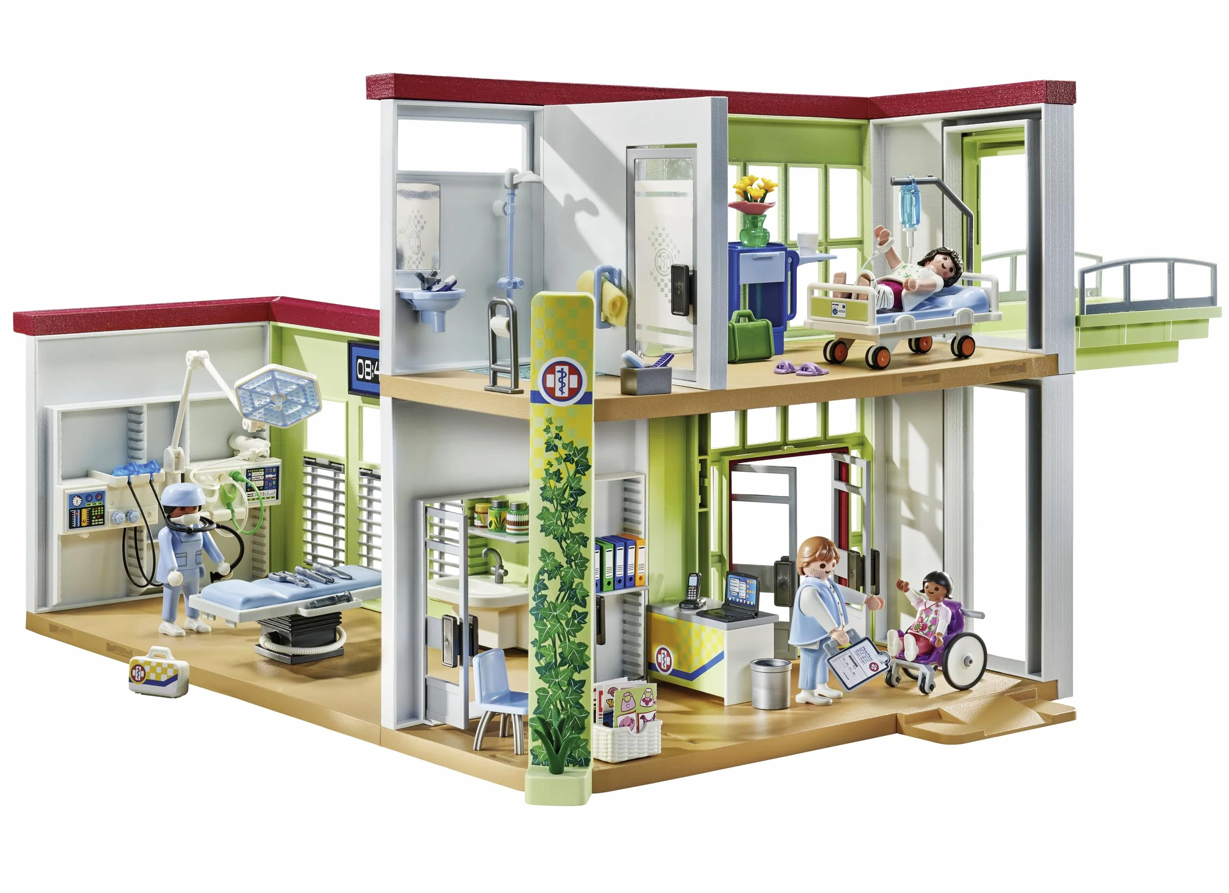 Playmobil 71615 Hôpital Moderne Action Heroes Quatre Personnages Matériel Médical Dès 4 Ans