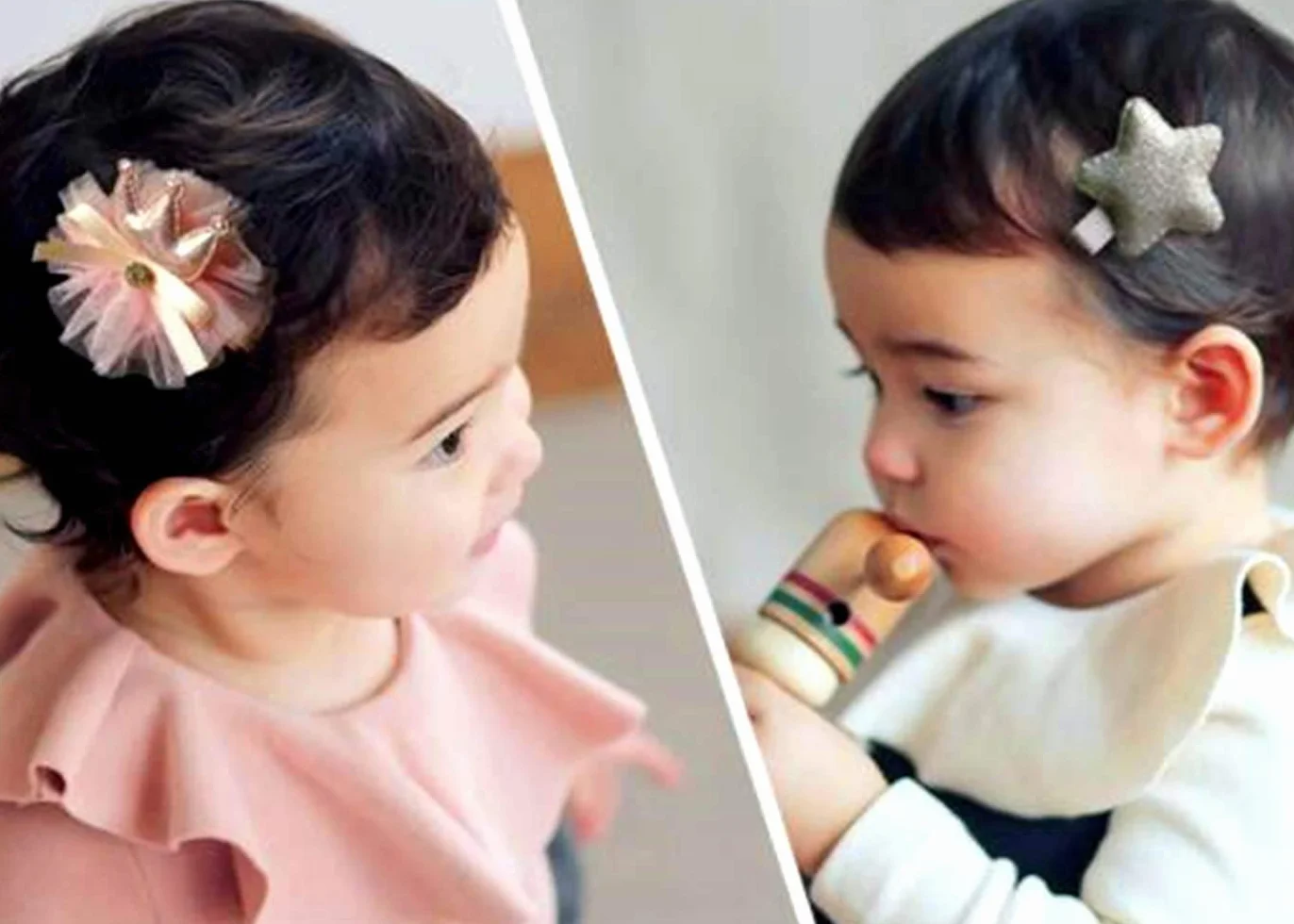 Accessoires de cheveux bébé fille 36 pièces clips arcs élastiques cravates boîte-cadeau
