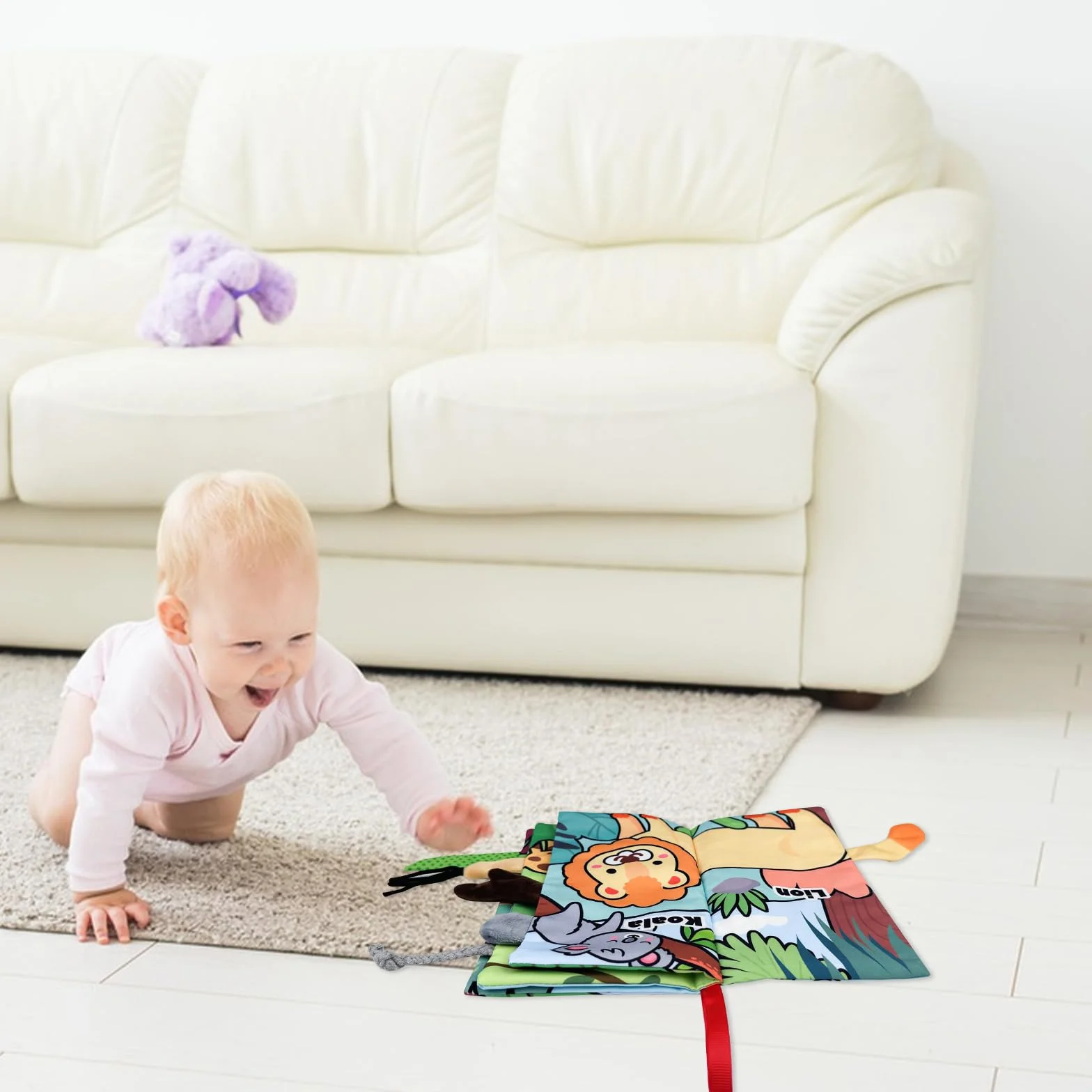Livre Sensoriel Bébé 0-3 Mois, Jouet Éveil en Tissu Montessori, Cadeau Bébé Garçon Fille