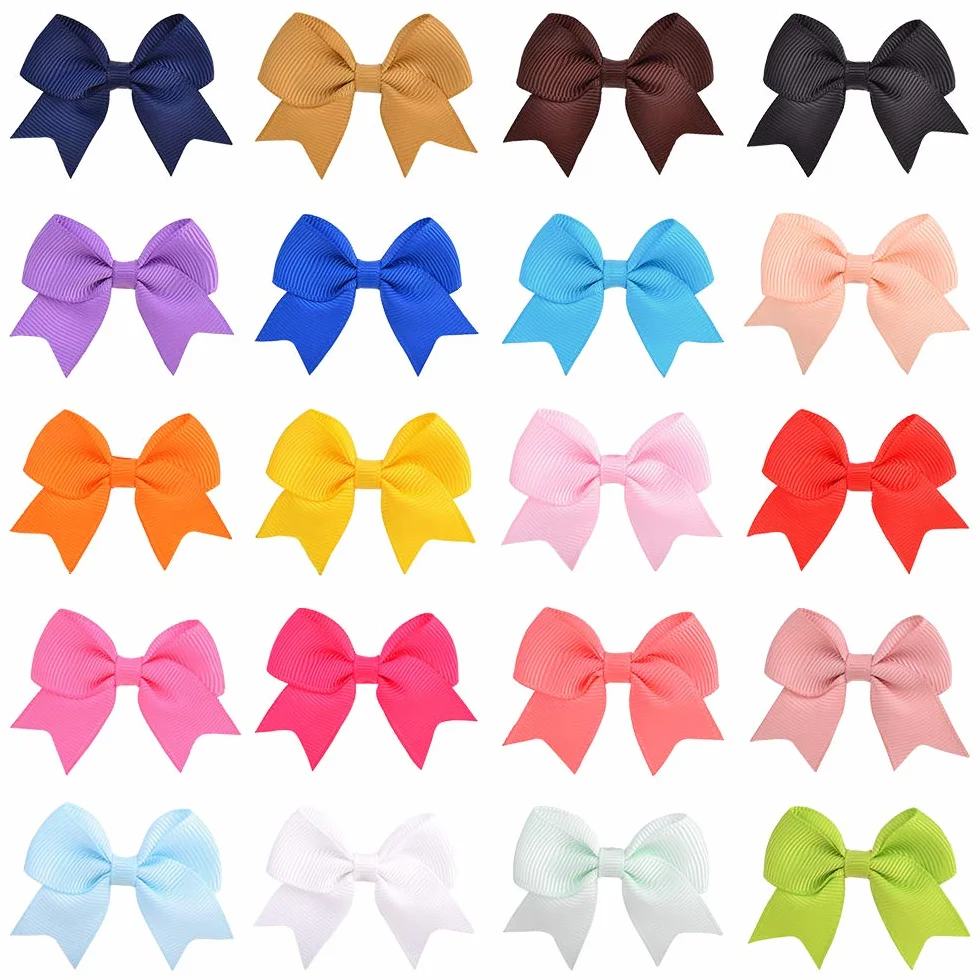 Barrettes à cheveux en ruban gros-grain pour enfants 6 cm Lot de 40
