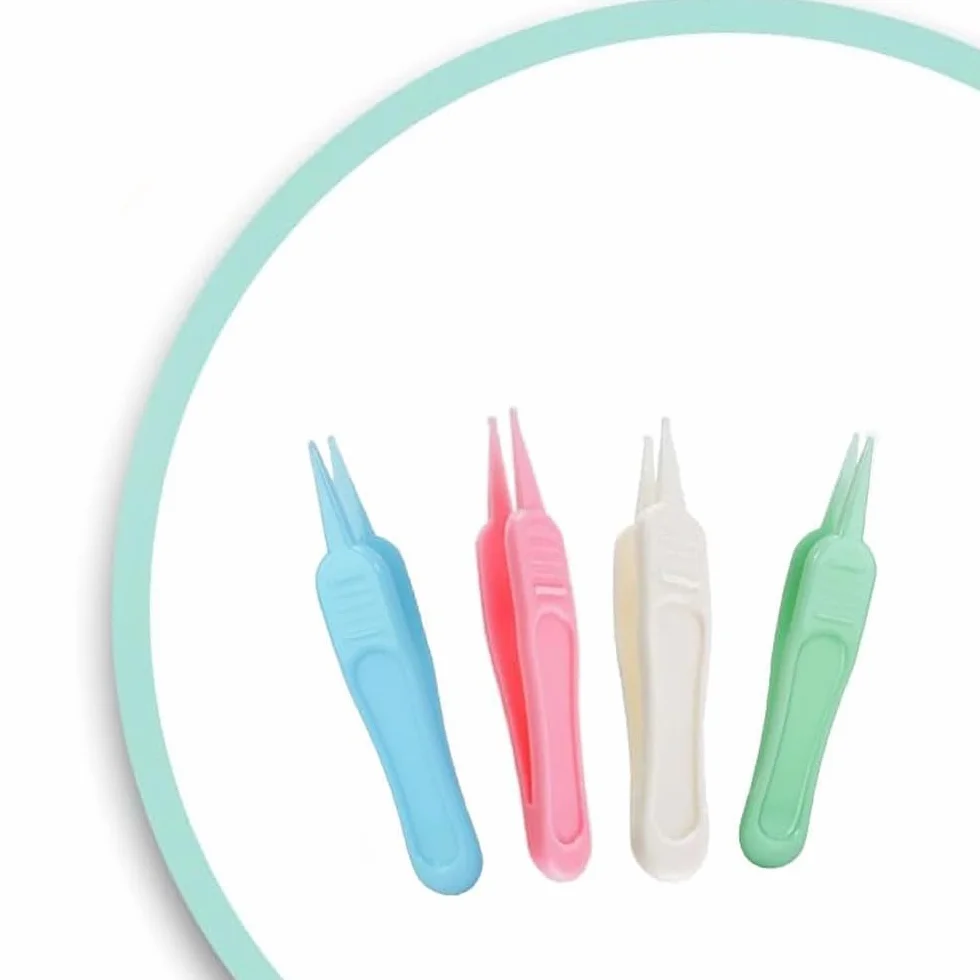 Pinces à Épiler 4 Pcs Plastique Tête Ronde Nettoyage Nasal