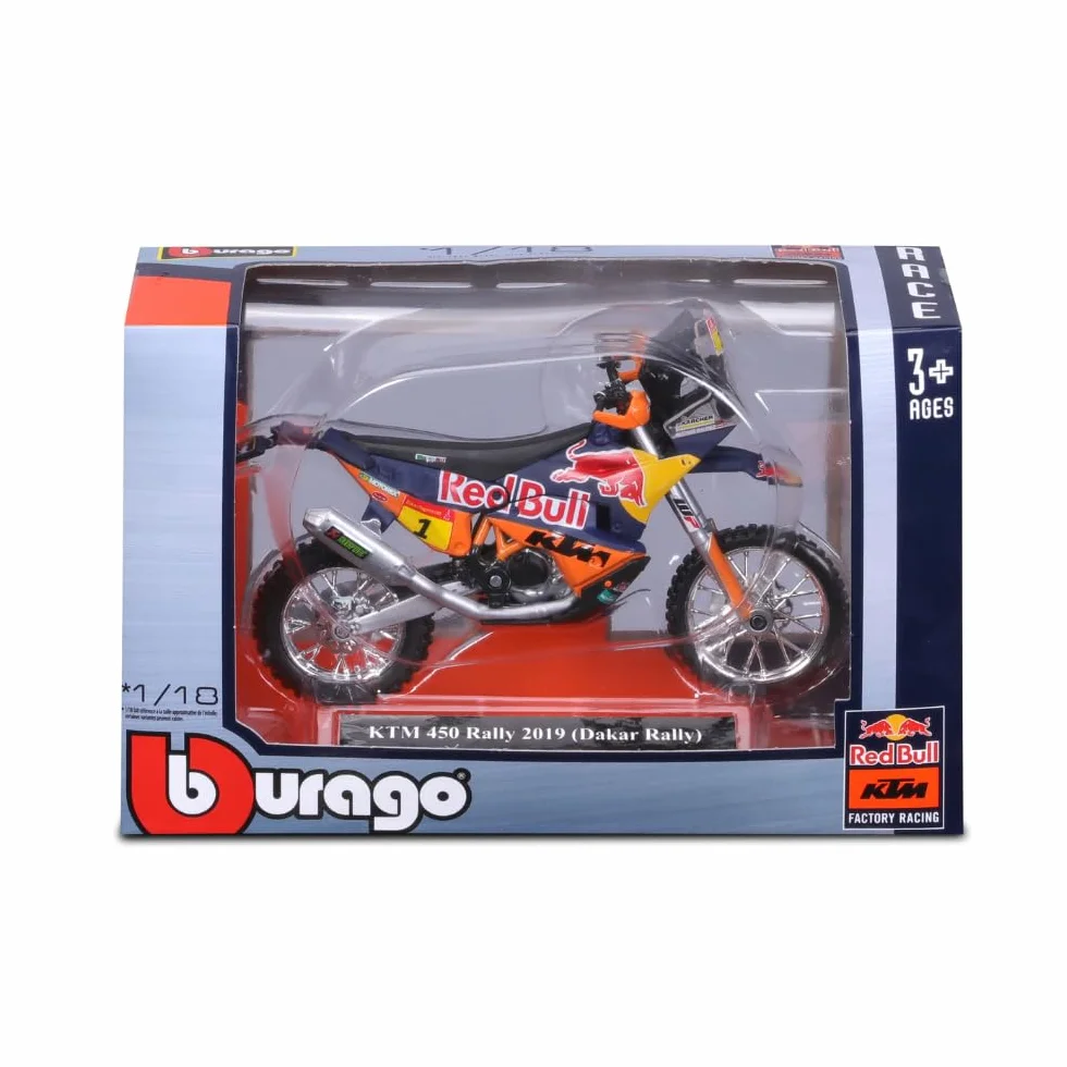 Bburago 51072 KTM 450 Rallye 1/18 Modèle Moulé sous Pression Factory Racing Team