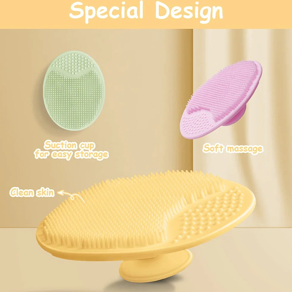 Aolso brosses de bain pour bébé 3PCS silicone exfoliante et massage