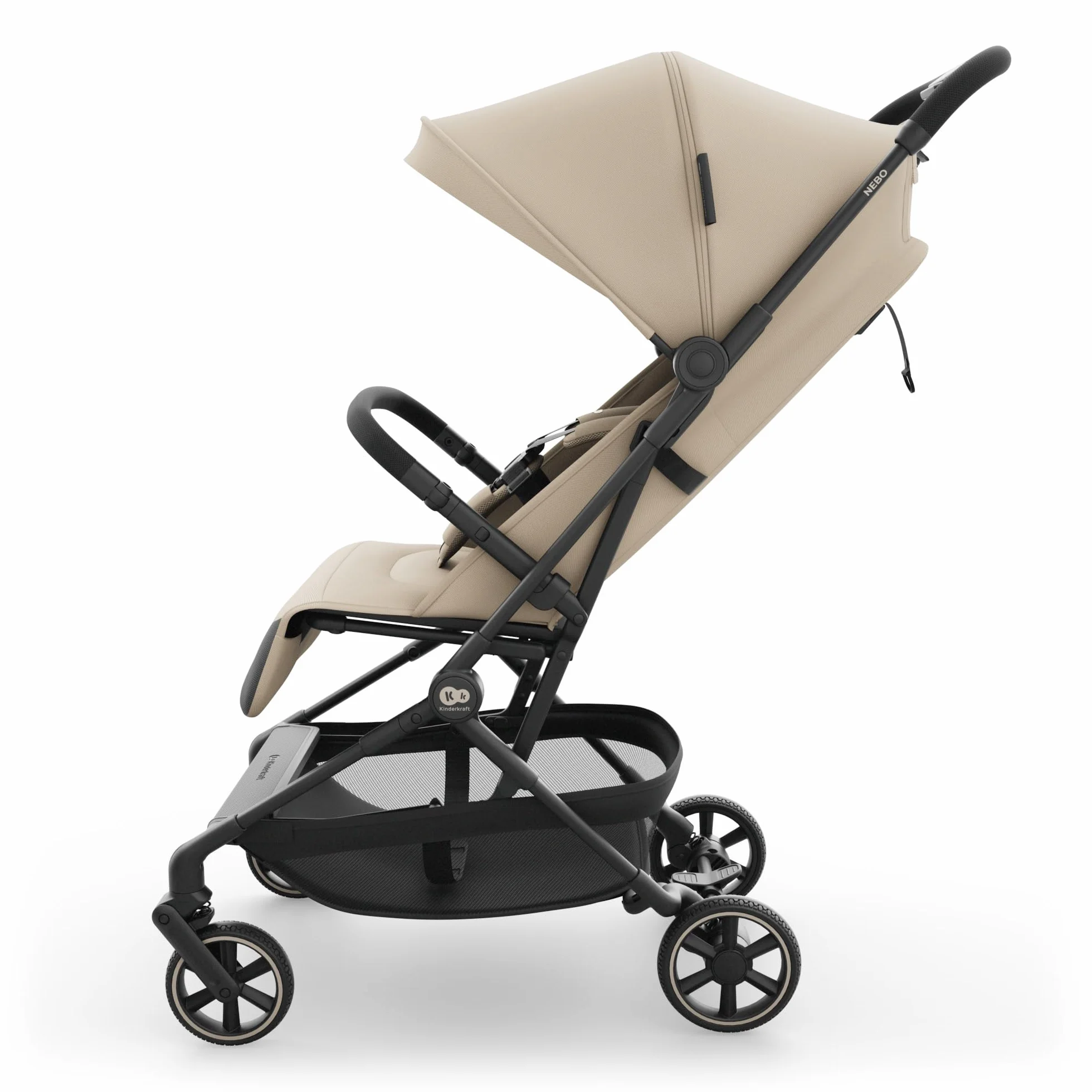 Kinderkraft NEBO poussette cabine ultralégère pliage une main 51×43×21 cm Beige