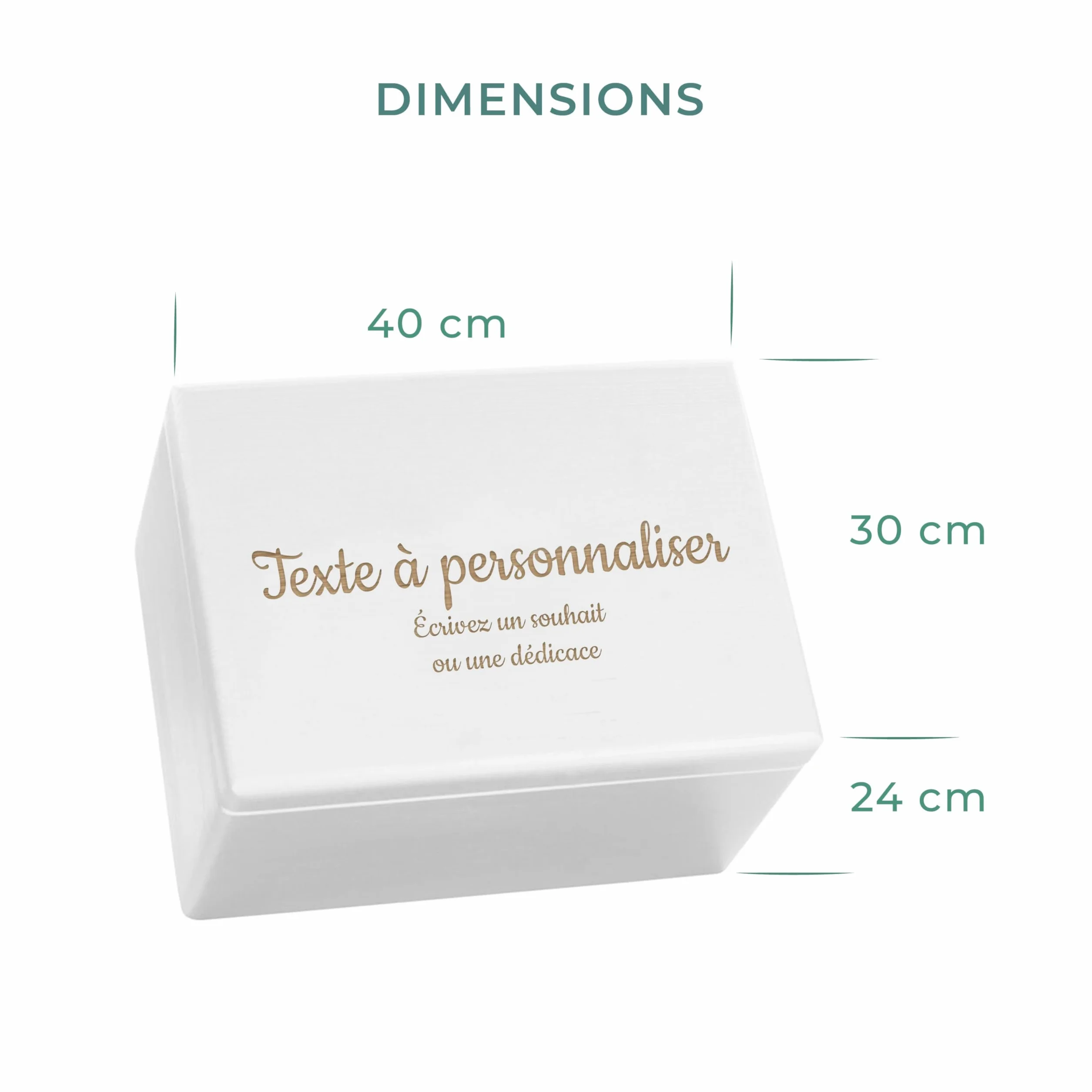 Boîte à souvenir bébé personnalisable LAUBLUST Taille XL 40x30x24cm Blanc Bois FSC® Cadeau naissance