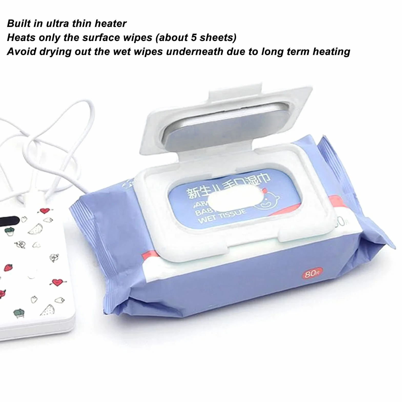 Étui à Lingettes Chaudes Chauffe-lingettes Portable Grande capacité pour bébé