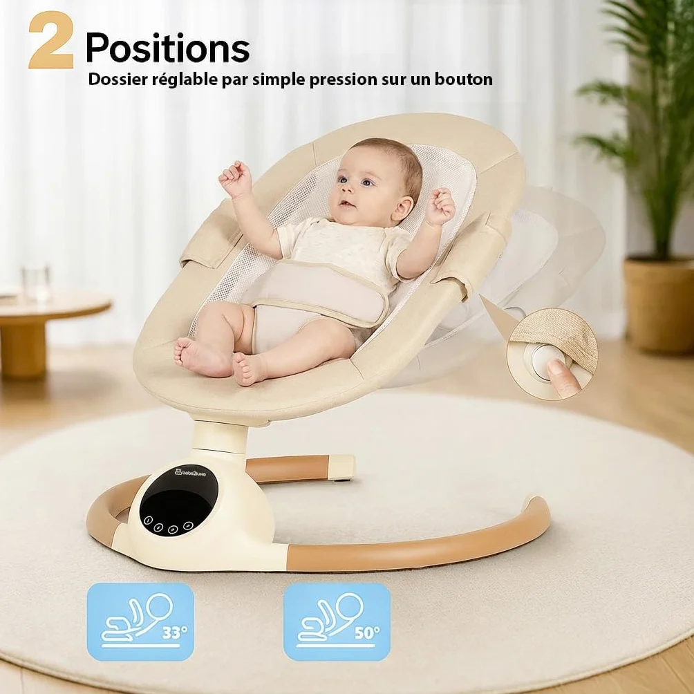 BEBE2LUXE Alpha Balancelle bebe électrique Transat beige