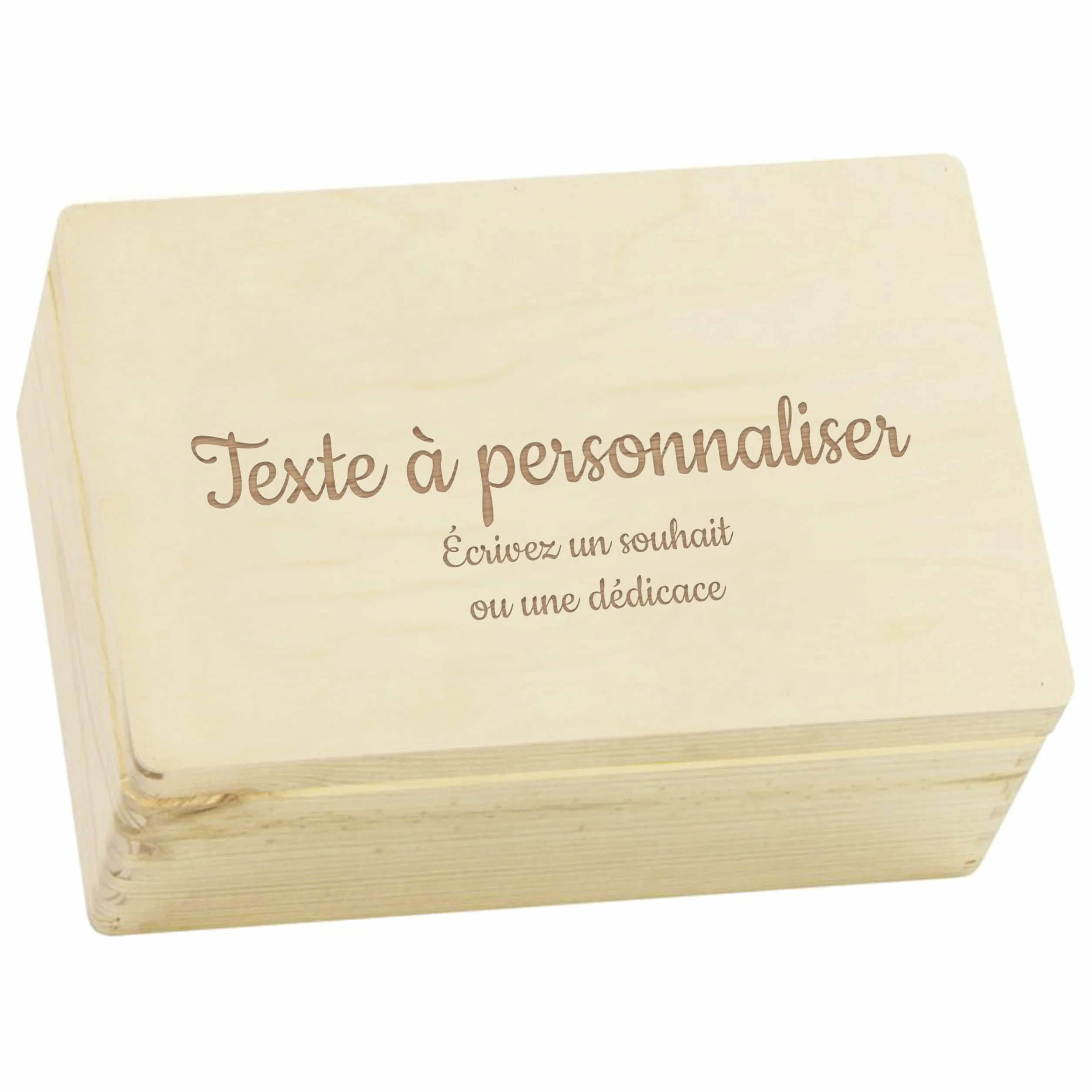 LAUBLUST Boîte à souvenirs bébé personnalisée avec gravure - Cadeau de naissance en bois naturel ou blanc FSC®