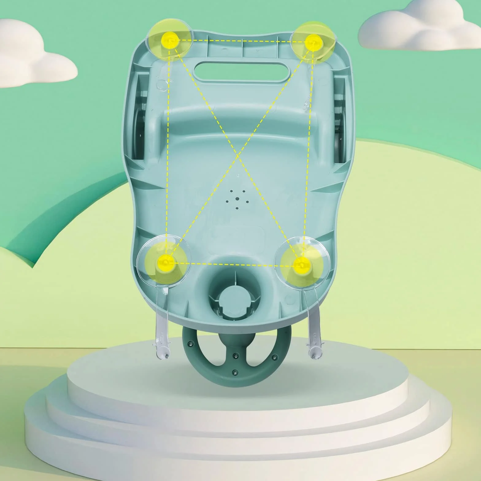 Chaise de Bain Bébé 6-24 Mois Dossier Réglable 4 Ventouses Pliable Antidérapant