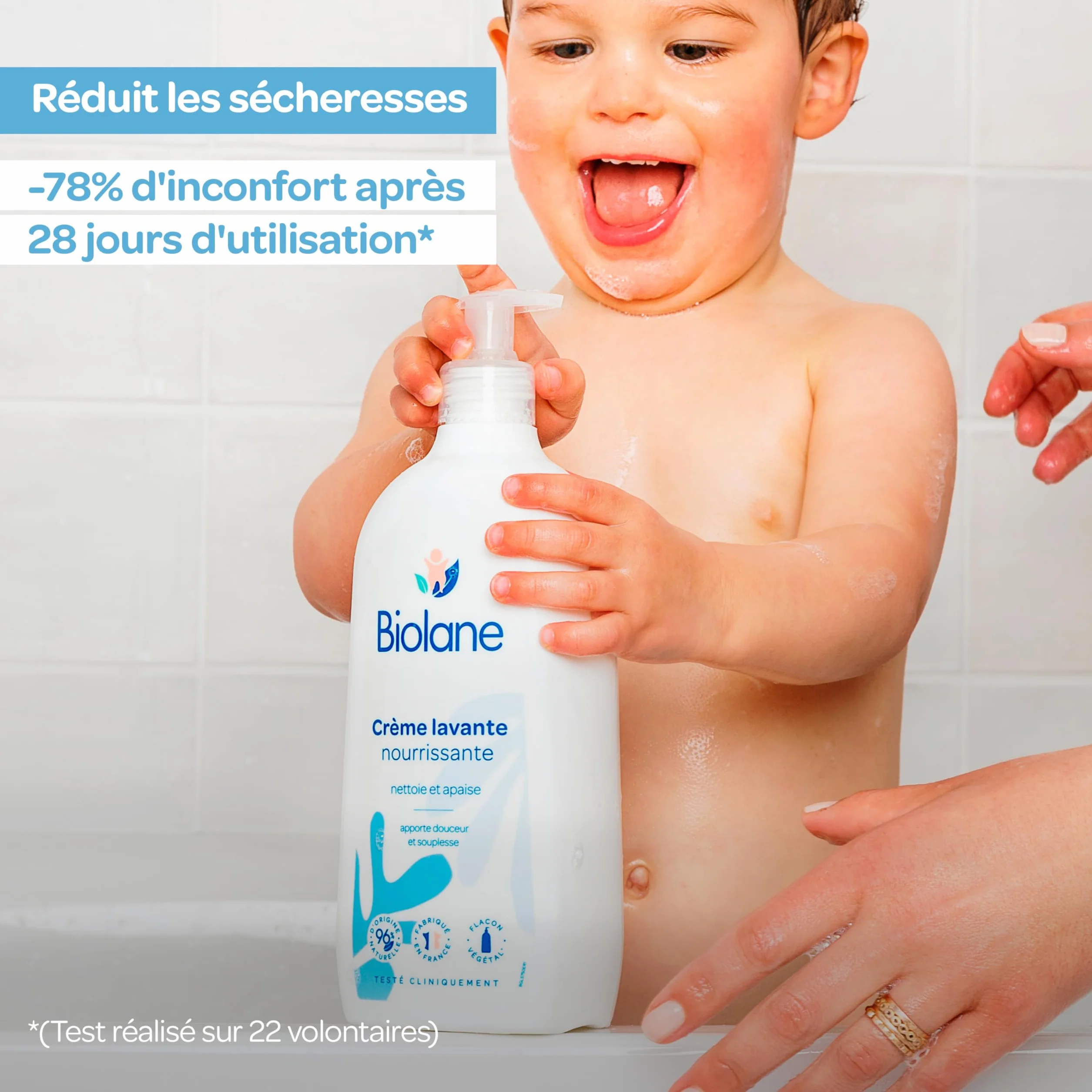 BIOLANE Crème Lavante Nourrissante Bébé Corps et Cheveux 750 ml Gel Douche Doux Peau Sensible
