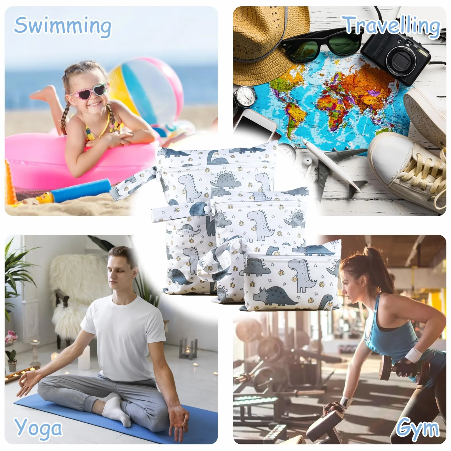 VPB Sac de Couche Réutilisable Imperméable Pochette Lavable Zippé Bébé Piscine Garderie