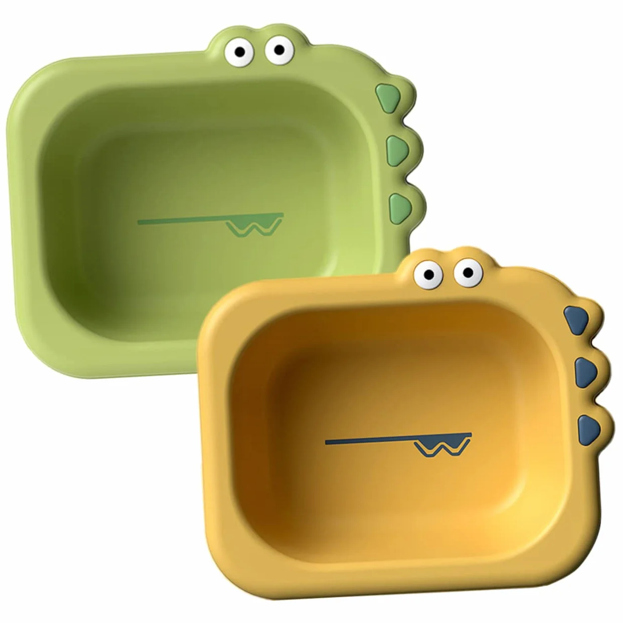 Bassines pour Bébé en Plastique Lot de 2, Lavabos Portables Design Cartoon