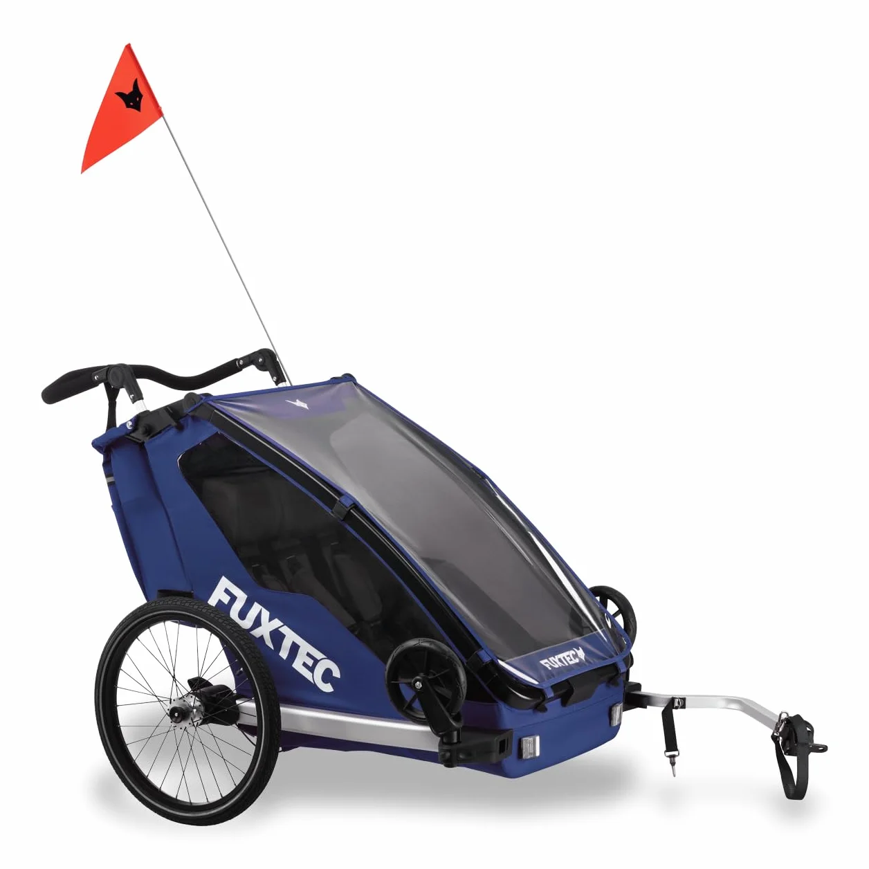 Remorque à Vélo Sport Cruiser Convertible 2 en 1 Aluminium Fuxtec pour 1 ou 2 Enfants
