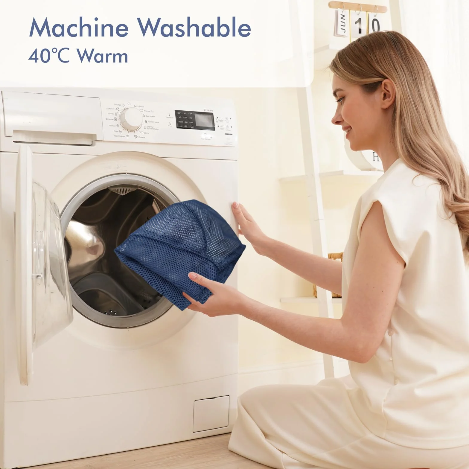 Housse pour transat Baby Bjorn Balance Soft & Bliss, maille ventilée, bleu marine