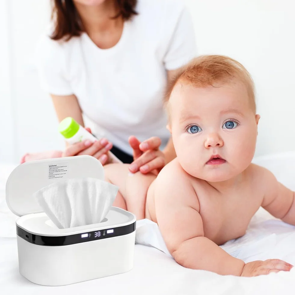 Chauffe-lingettes humides 10 W USB 3 niveaux de chauffage rapide veilleuse intégrée pour bébé