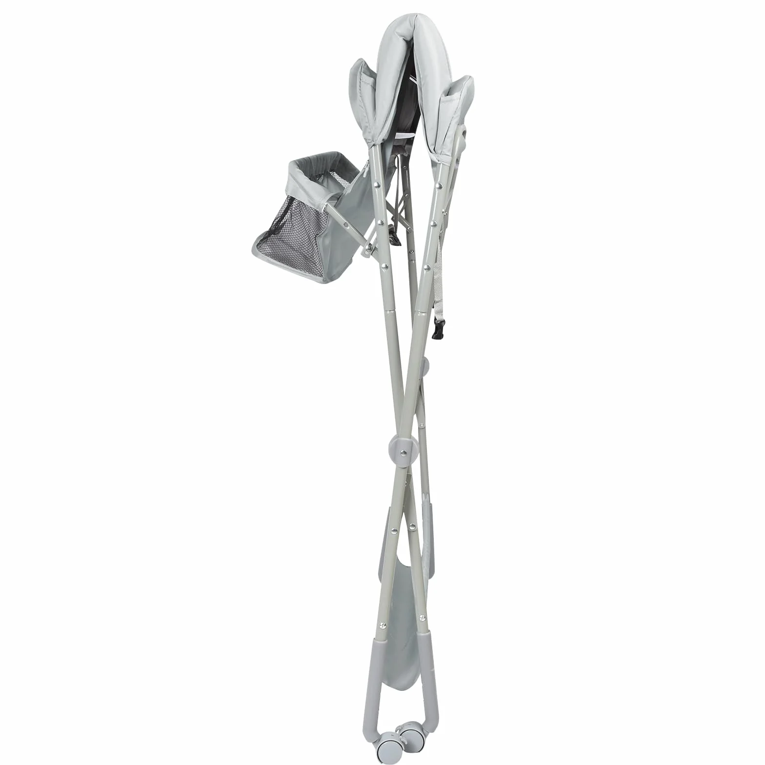 Table à langer bébé pliante portable avec roues hauteur réglable gris clair 80x58x90 cm