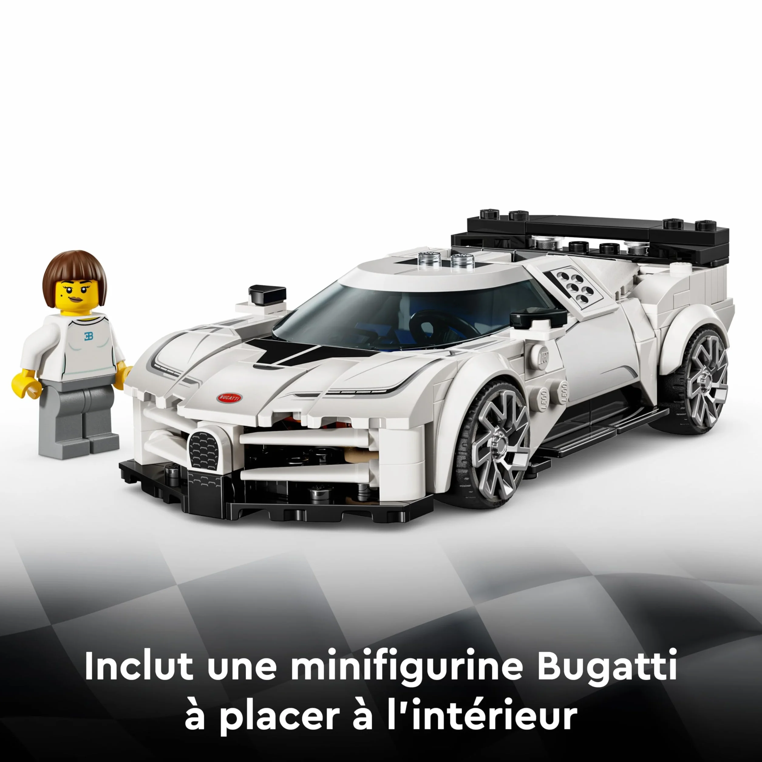LEGO Speed Champions Bugatti Centodieci Hypercar Voiture de Sport Maquette Minifigurine Pilote 77240