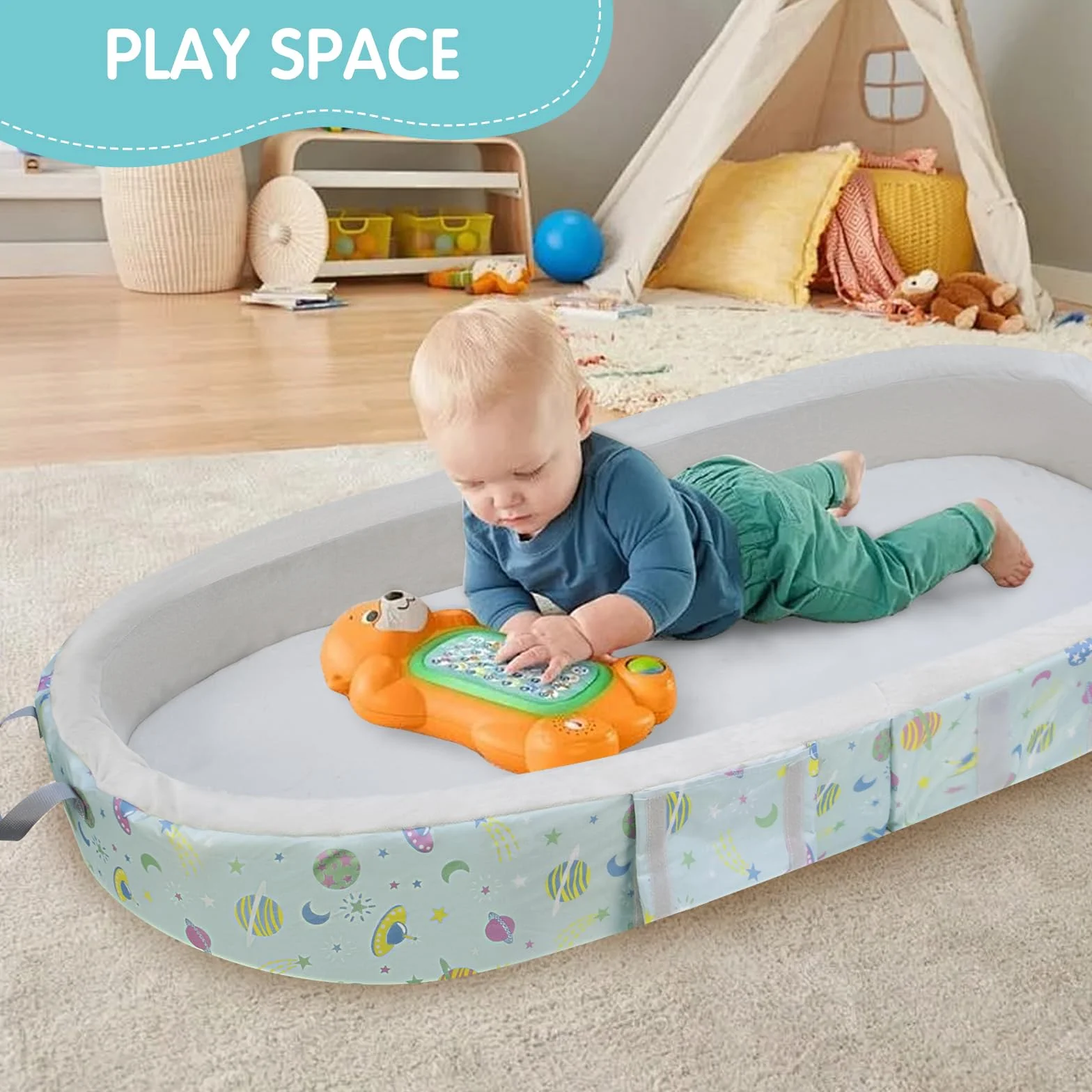 Lit de Voyage Portable Imperméable Pliable pour Enfant avec Matelas et Drap Lavable