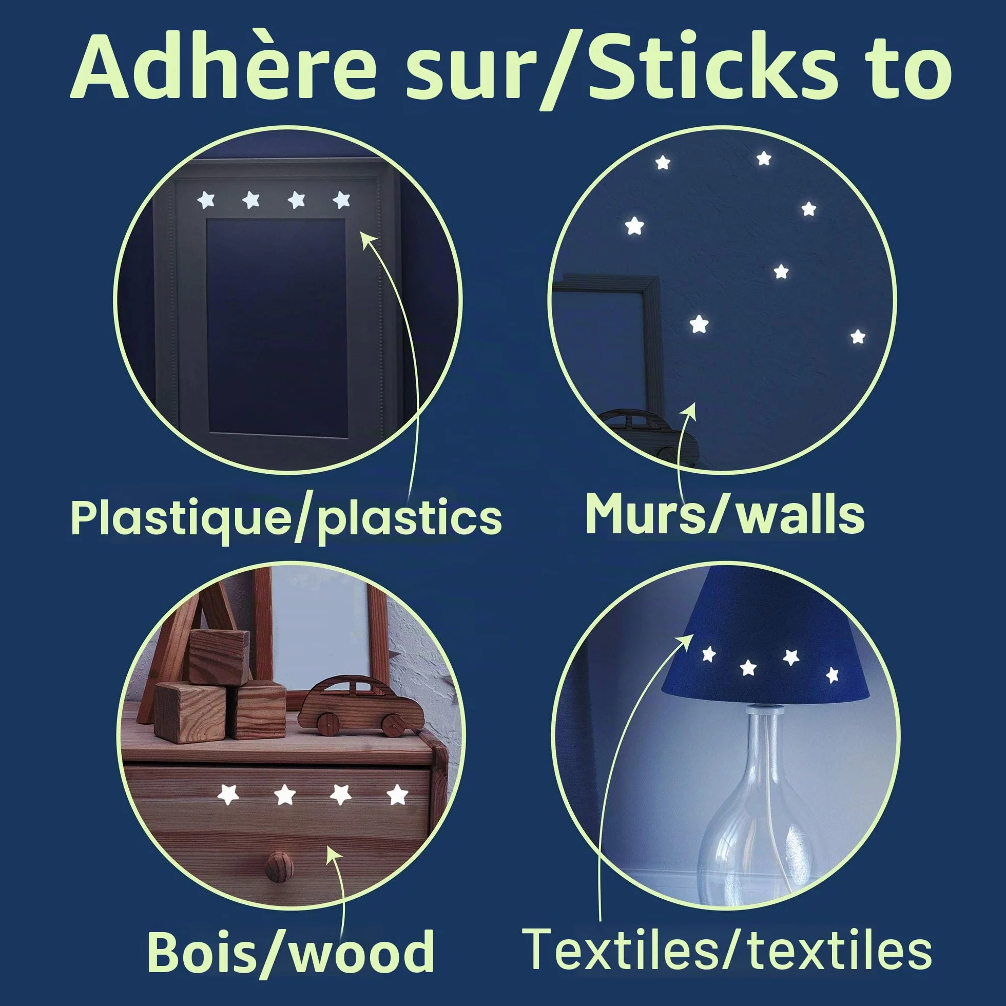 Paraboo Étoile phosphorescente 452 pcs. autocollant fluorescent stickers fluorescents plafond
