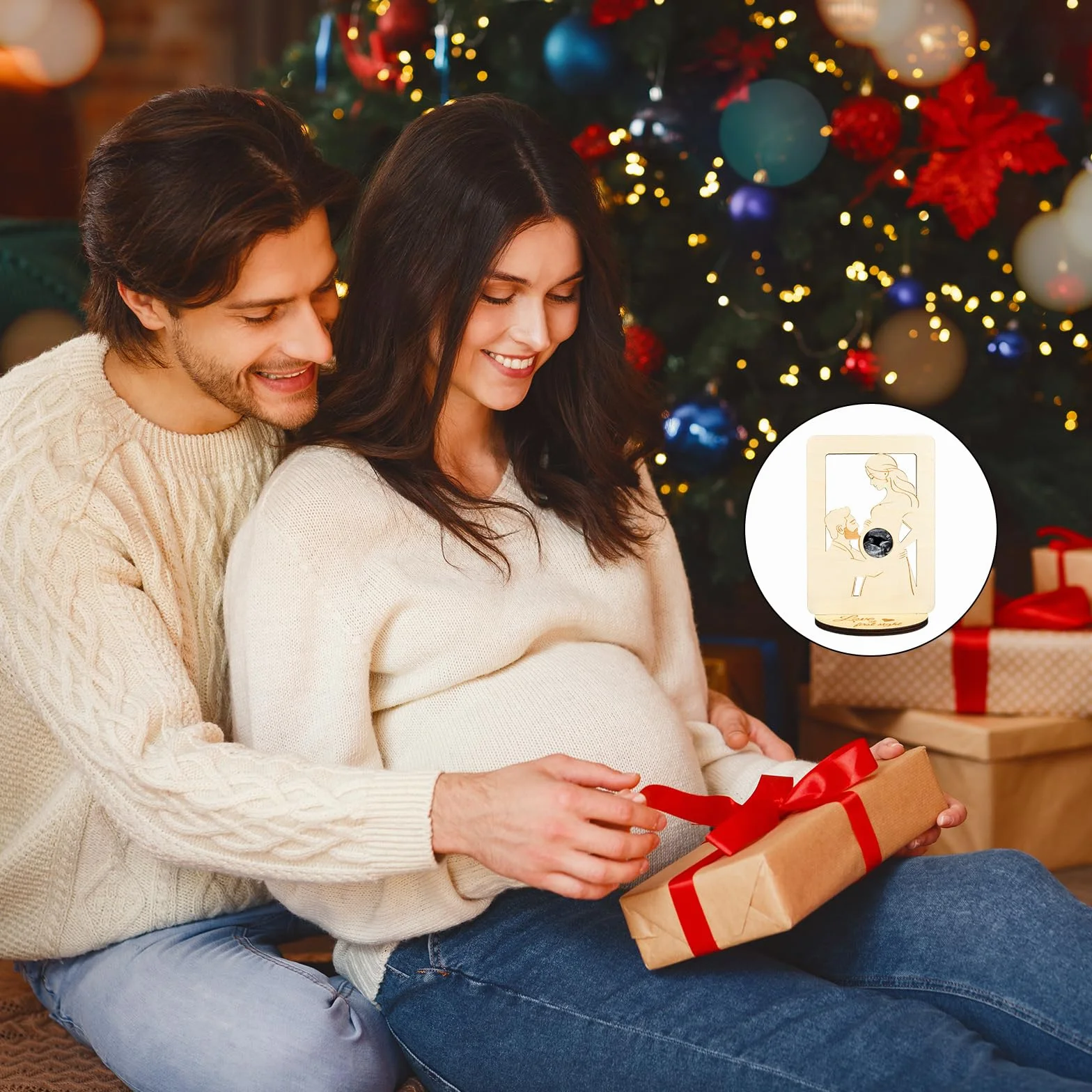 Cadre Photo pour Femme Enceinte SUNYOK Support Photo Ultrasons Idée Cadeau Fête des Mères
