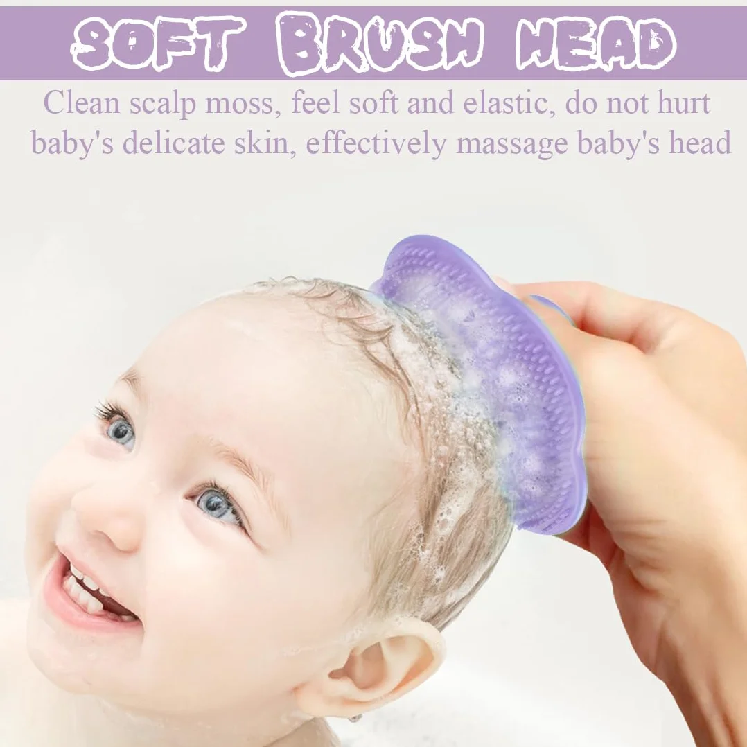 Brosse et peigne pour bébé en silicone 2 pièces - Violet