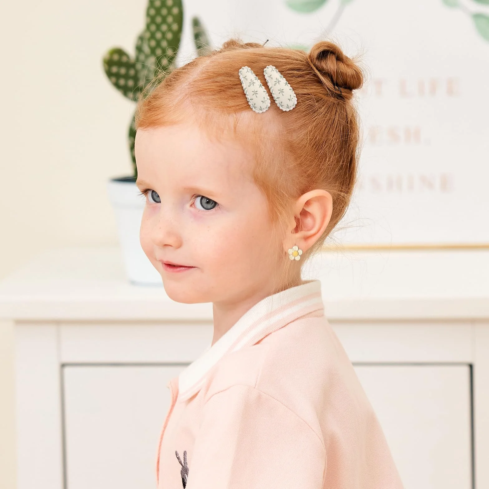 Barrettes à cheveux bébé fille imprimé floral 1,5 pouces antidérapantes accessoires cheveux fins