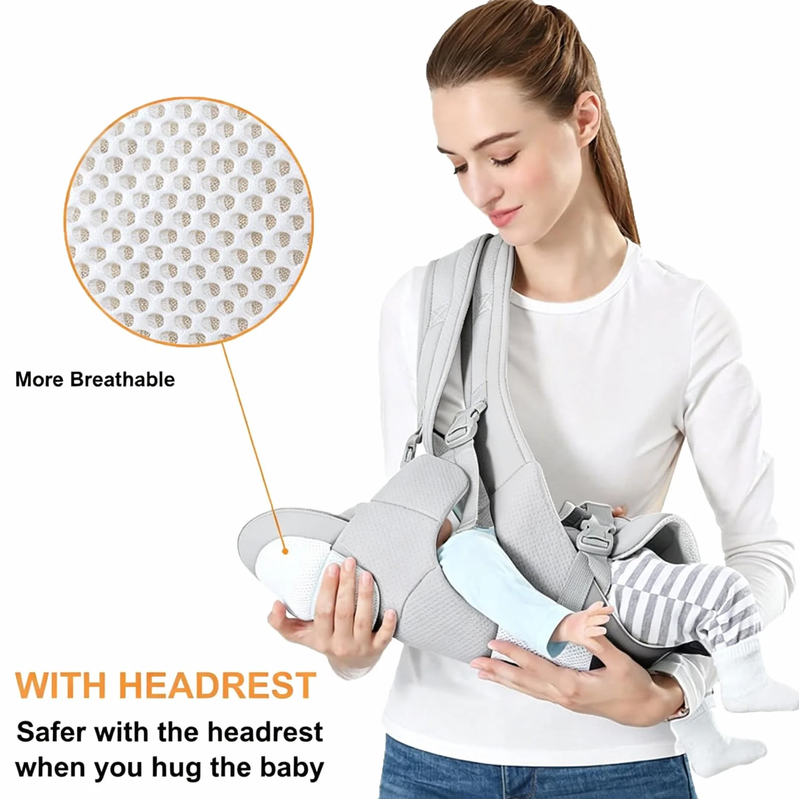 Porte Bébé Ergonomique Ventral Dorsal Siège Hanche Coton Léger Respirant Réglable 0-48 Mois 3,5-25 kg