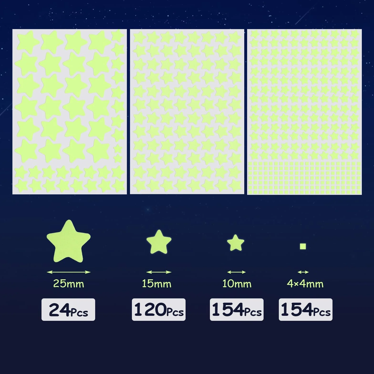 Plafond Etoile Fluorescente 452 pièces Stickers Phosphorescents Ciel Etoilé Décoration Chambre Enfant