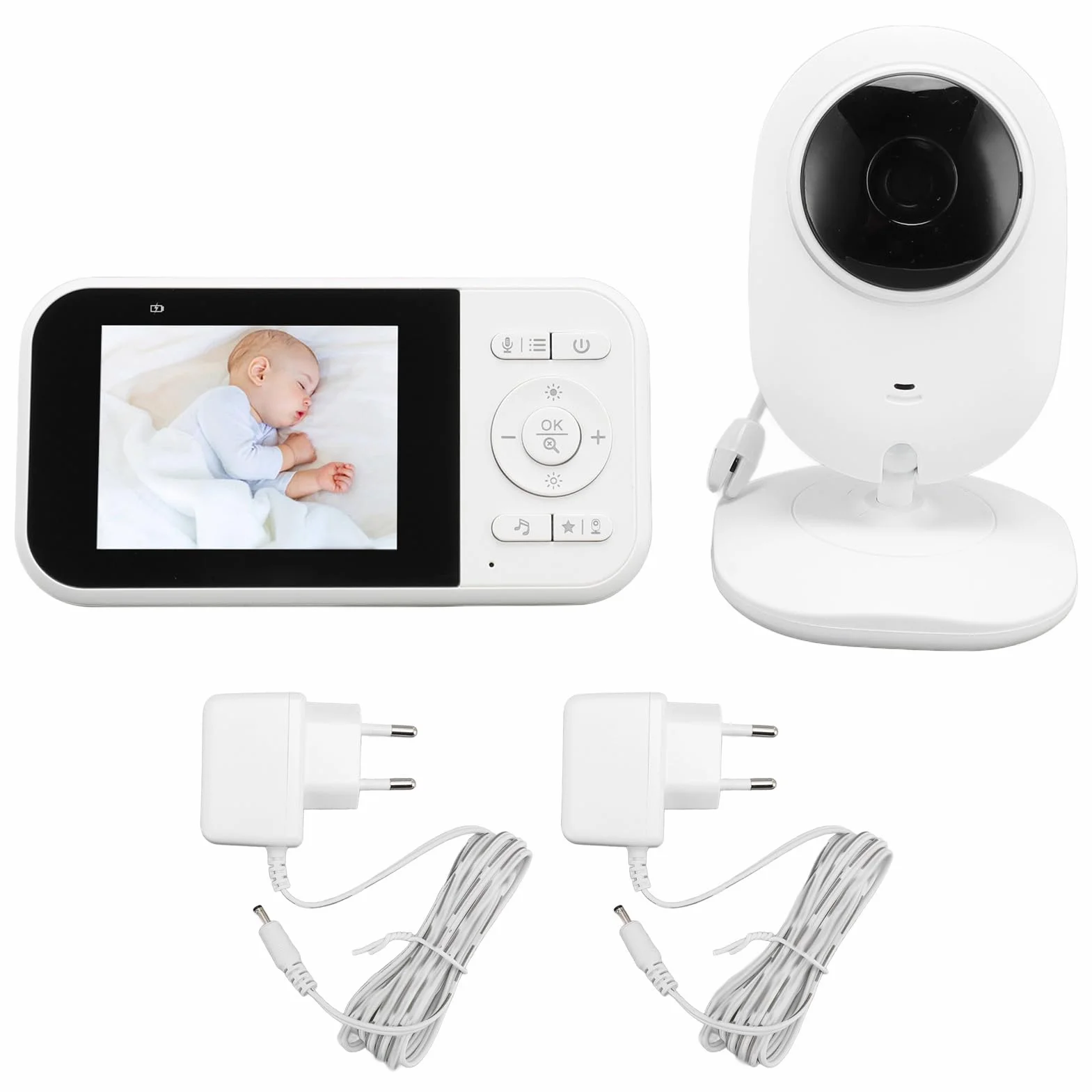 SEAFRONT Babyphone 1080p HD Vision Nocturne Écran 2,5 Pouces Audio Bidirectionnel