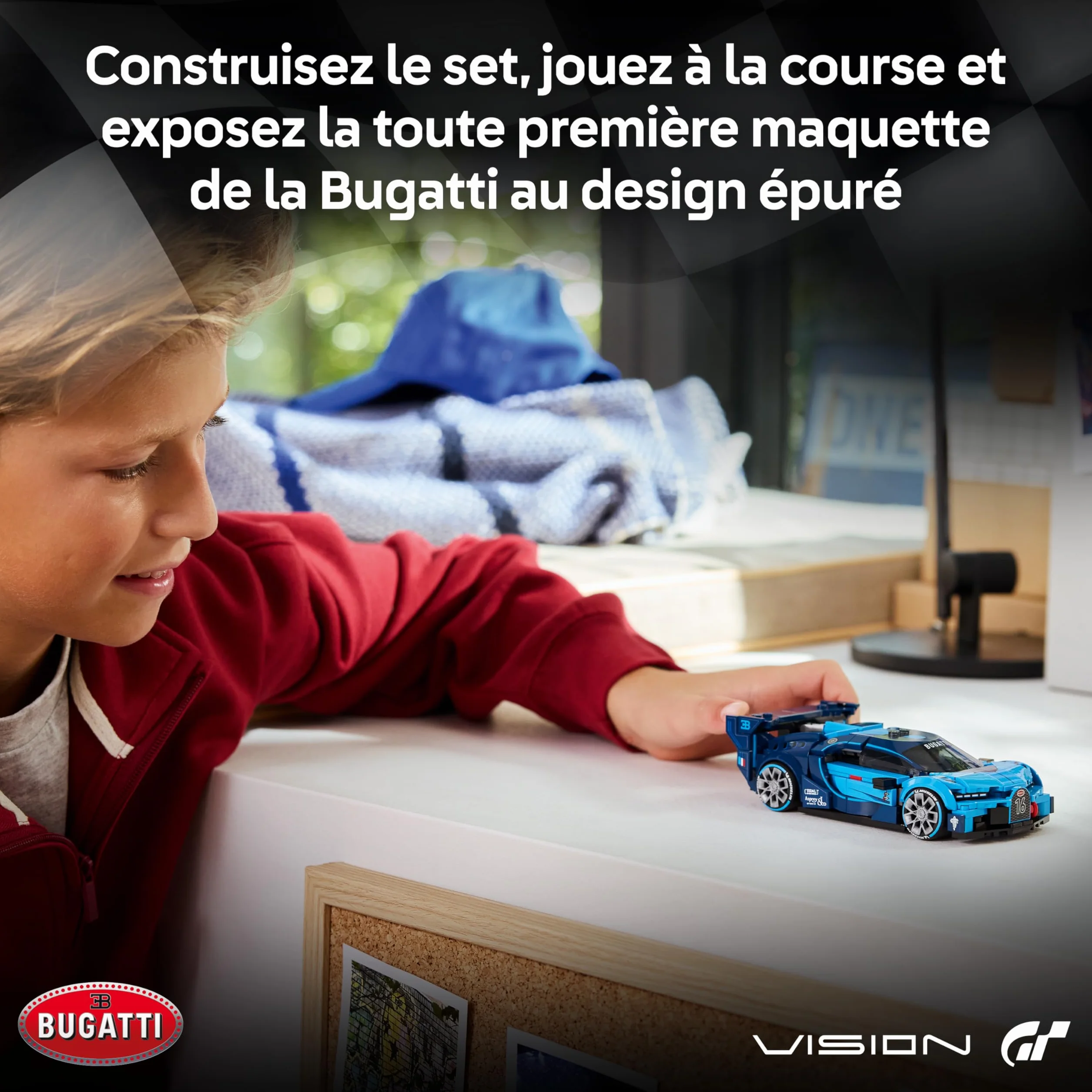 LEGO Speed Champions Bugatti Vision GT 77253 Voiture Maquette Minifigurine Pilote Cadeau 9 Ans