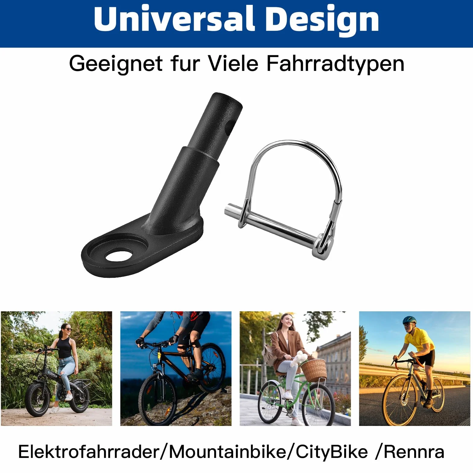 Adaptateur universel d'attelage de remorque de vélo pour chien et poussette