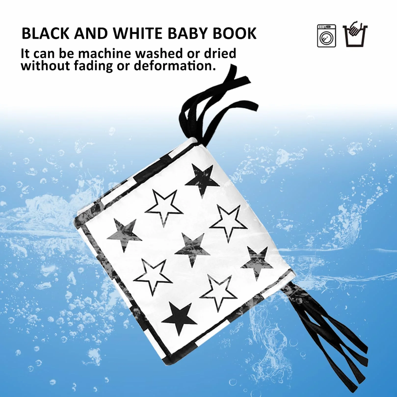 Livre Sensoriel Bébé Noir et Blanc Jeux Eveil Jouets 0-3-6 Mois Nouveau-né